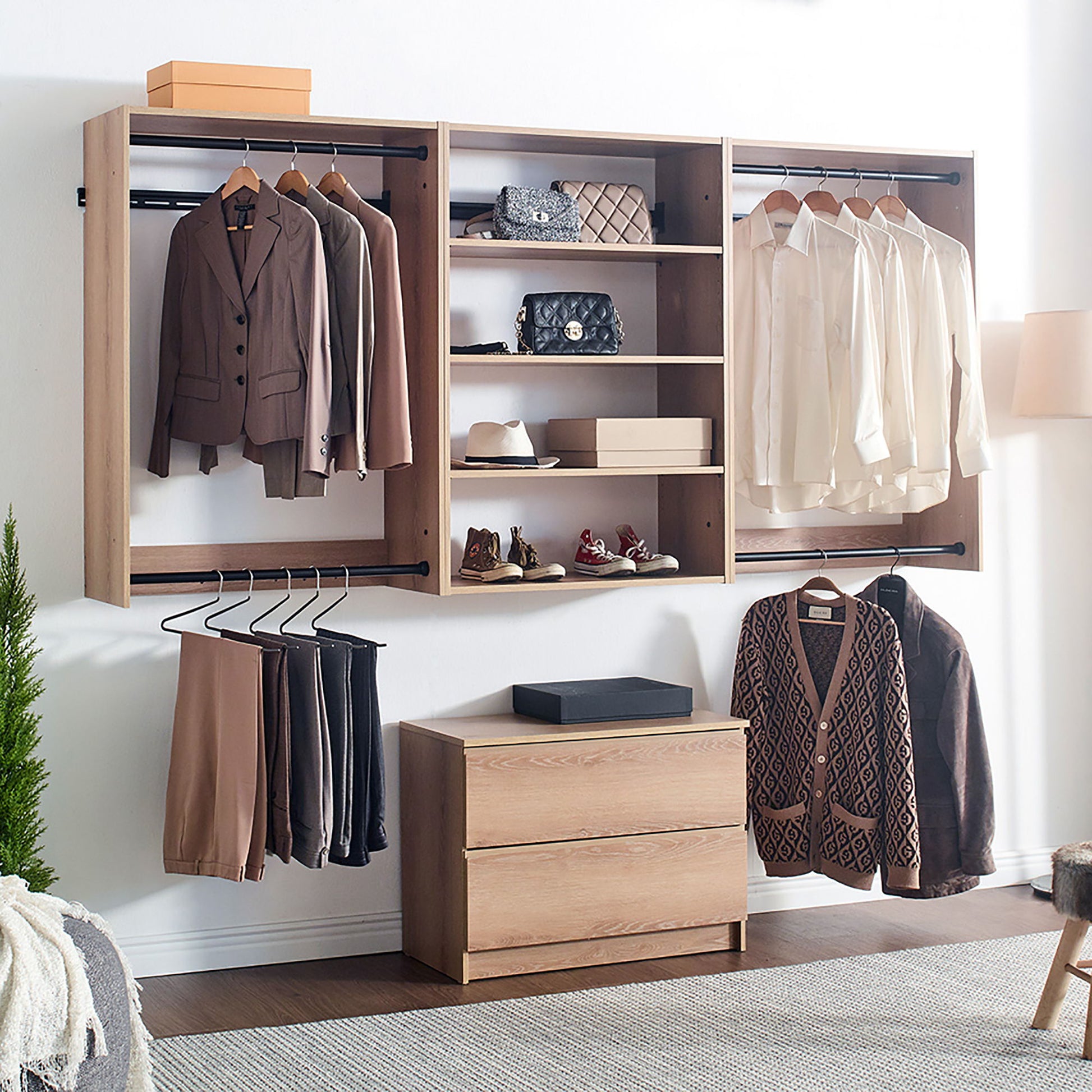 Devi - Wall Mounted Wood Closet System - Best Buy Furniture