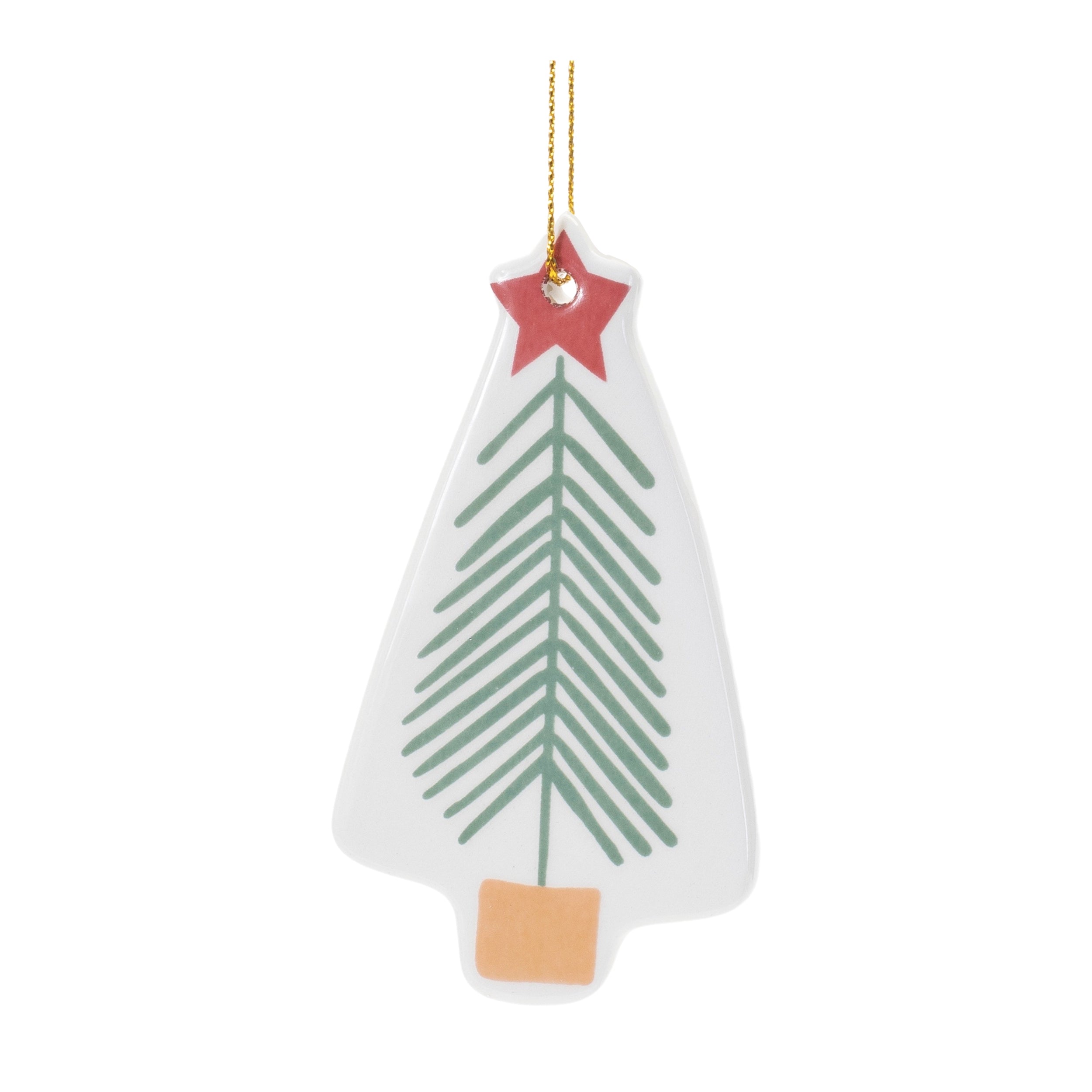 Ceramic christmas tree ornament (set of 12)