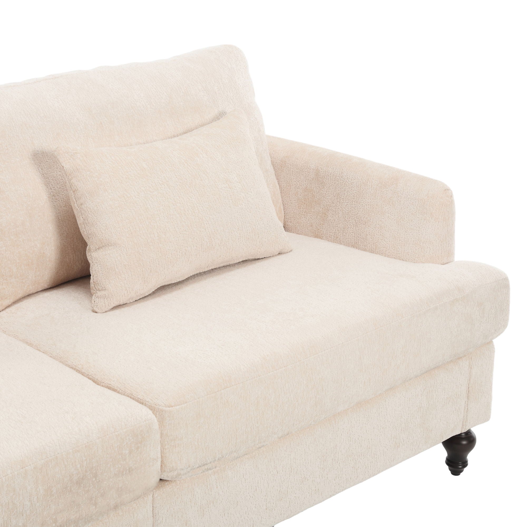 Mid Century Modern Chenille Fabric Loveseat Sofa, 2 Seat Upholstered Couch