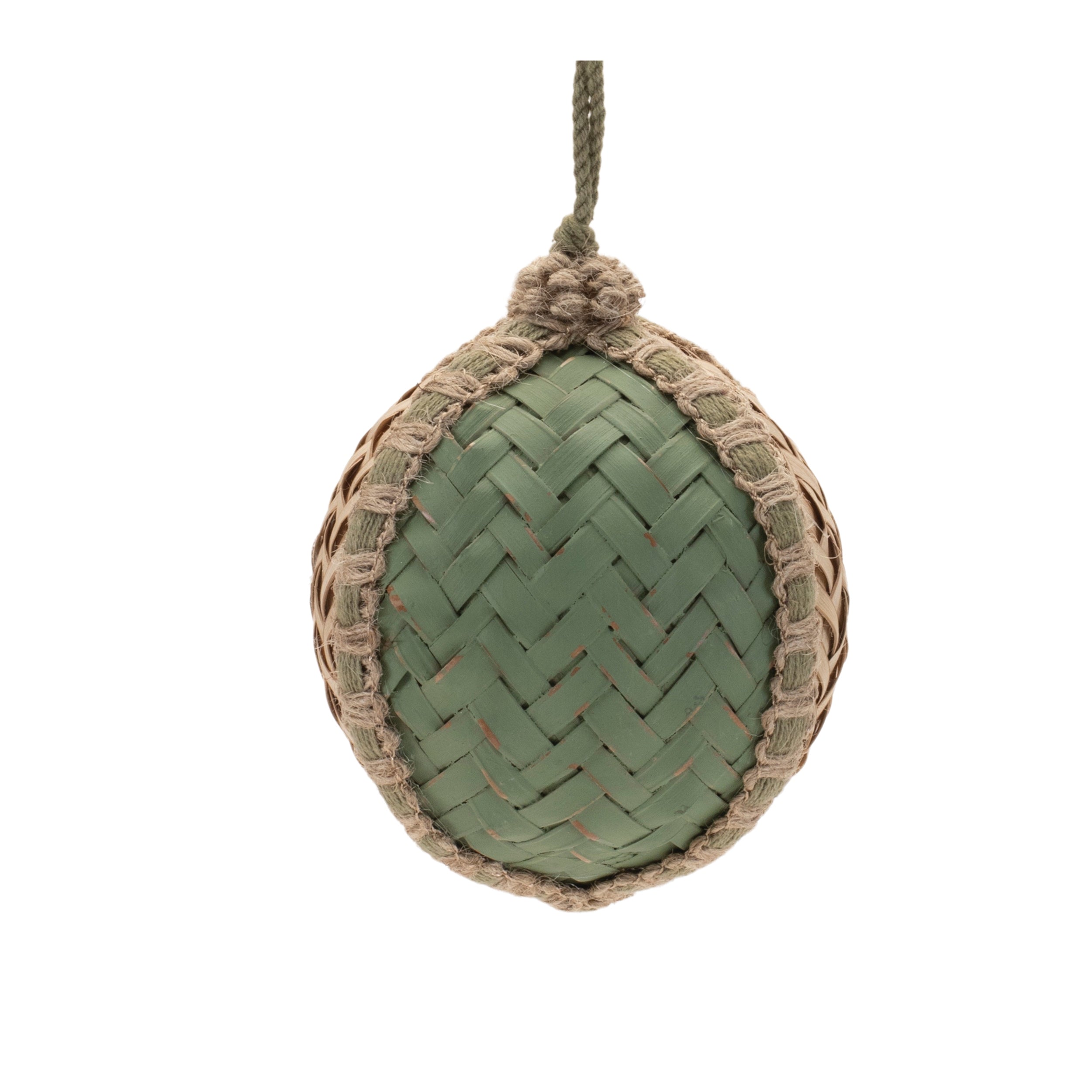 Woven Bamboo Ball Ornament (Set of 4)