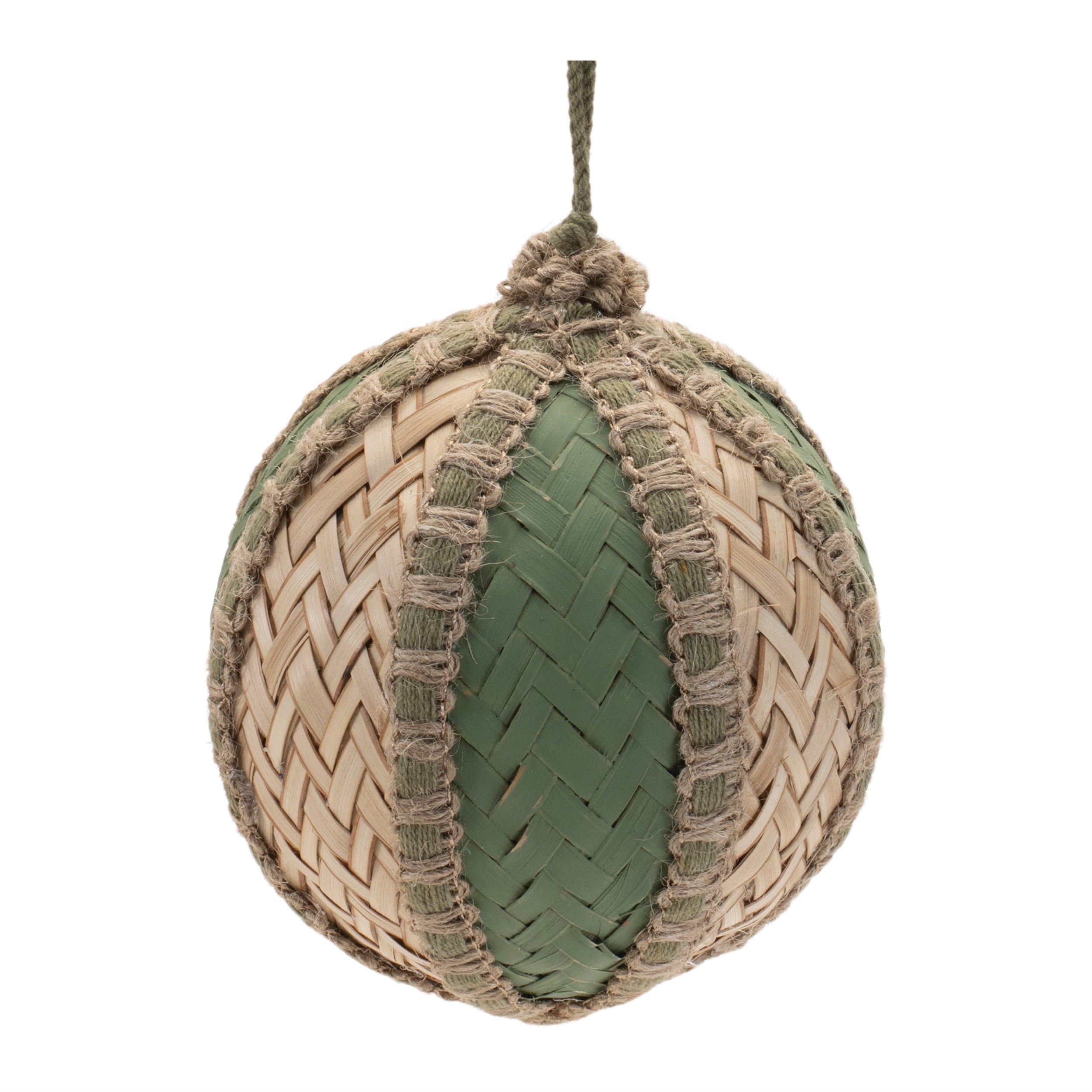 Woven Bamboo Ball Ornament (Set of 4)