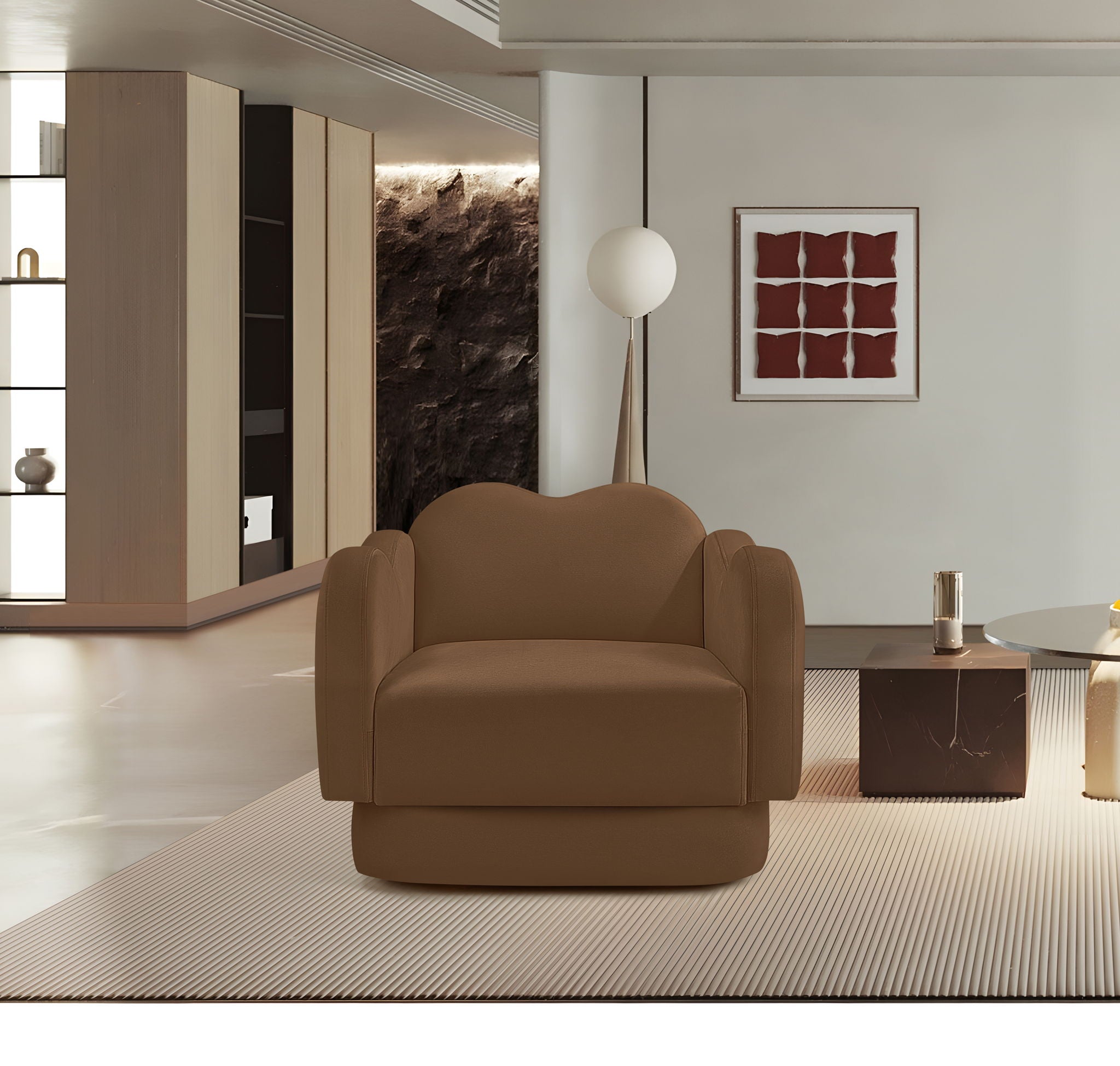 Bloom - Velvet Chair - Saddle