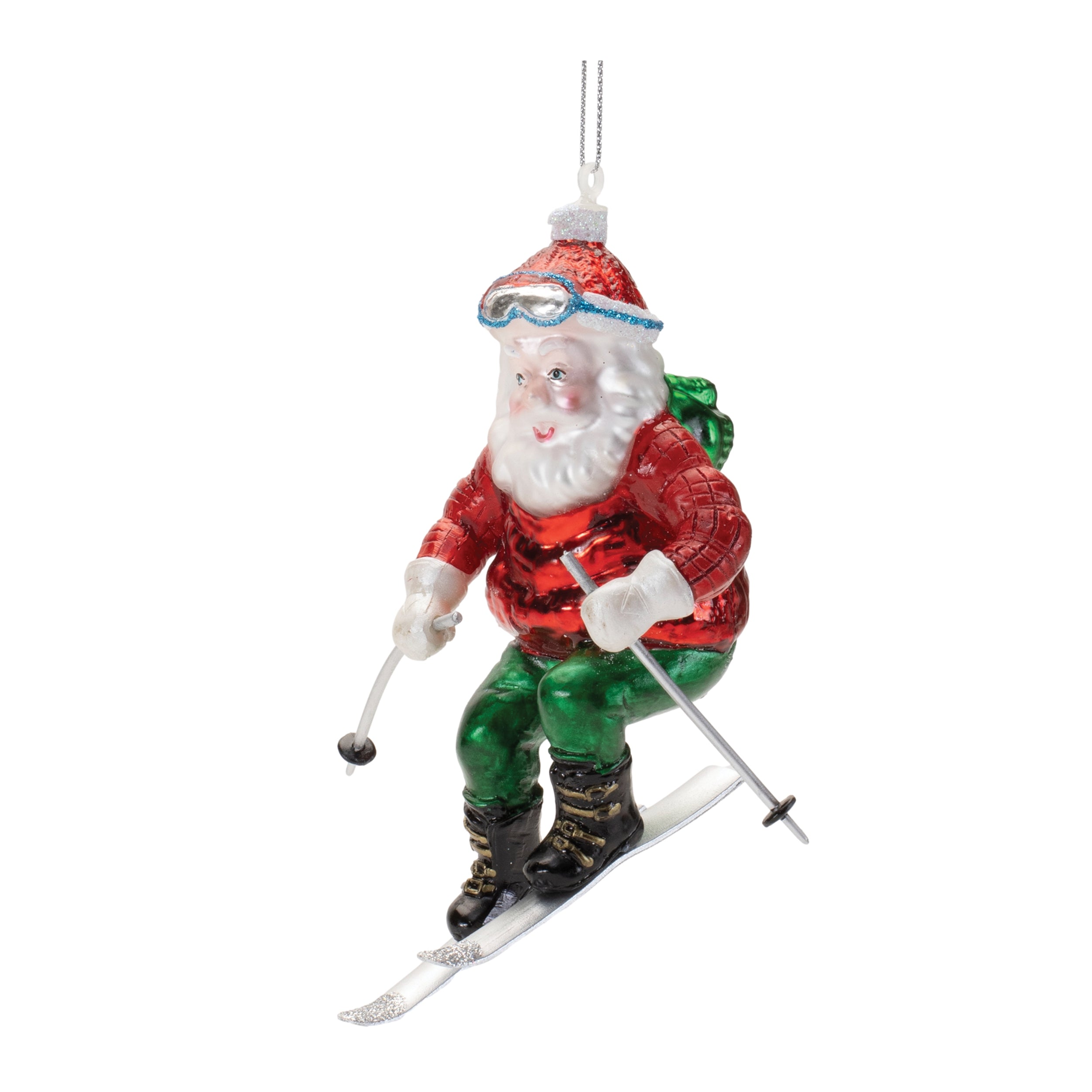 Glass-Skiing-Santa-Oranment-(Set-of-6)-Christmas-Ornaments