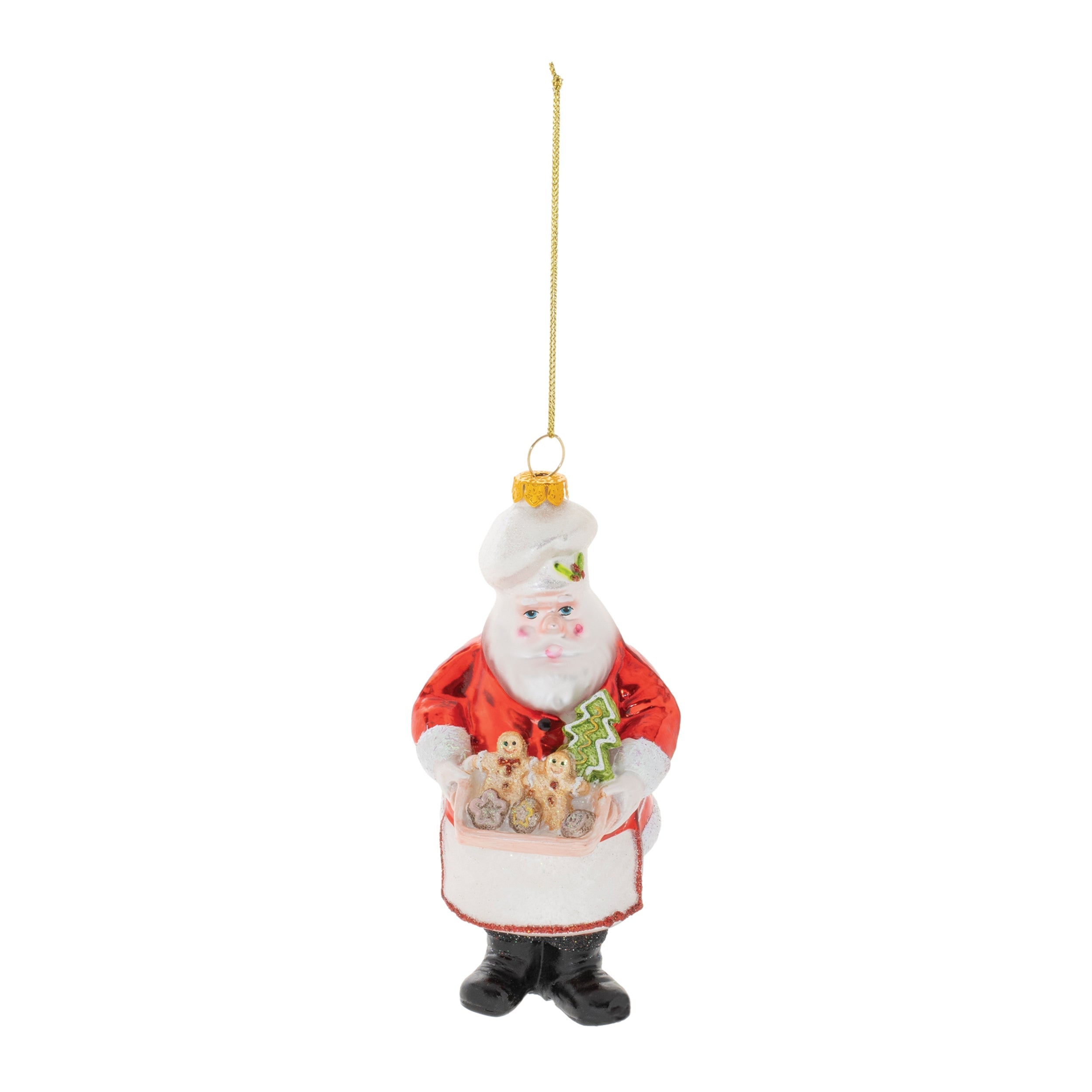 Glass Baking Santa Ornament (Set of 6)