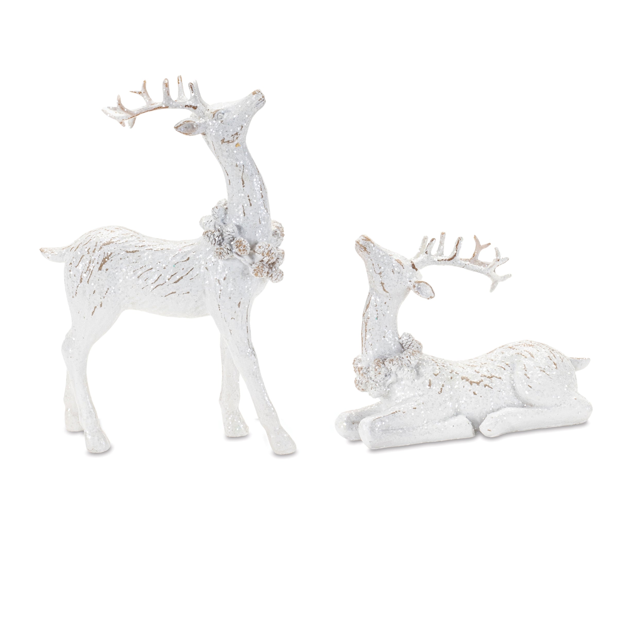 Winter deer figurine (set of 2)