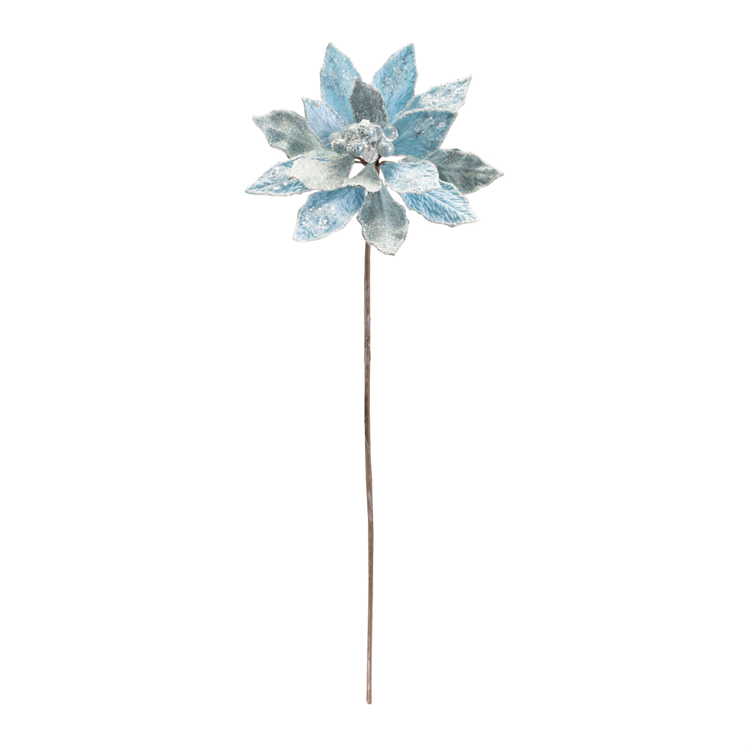 Beaded Poinsettia Flower Stem (Set of 6)