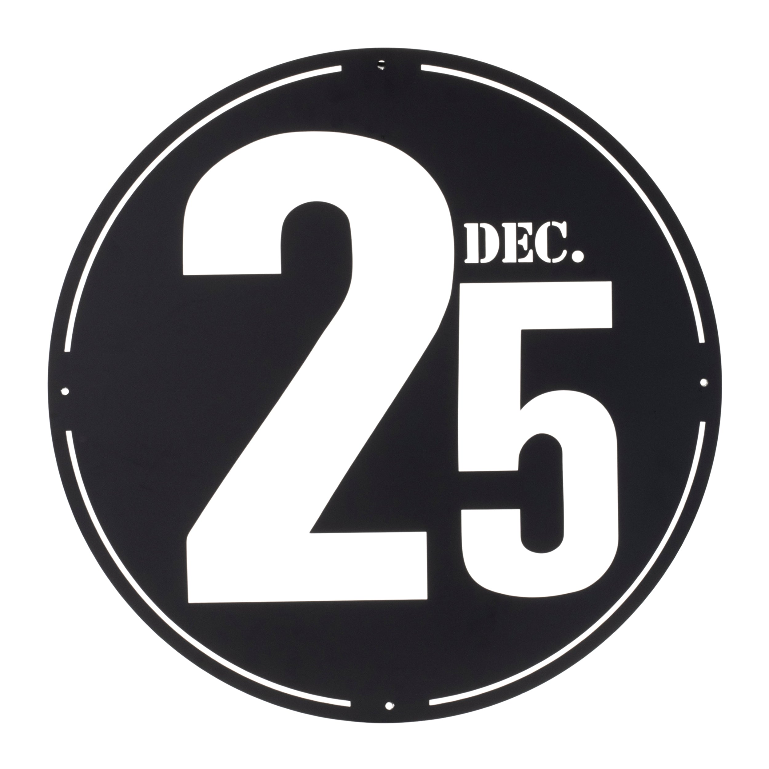 Cut Metal December 25th Plaque 24"D
