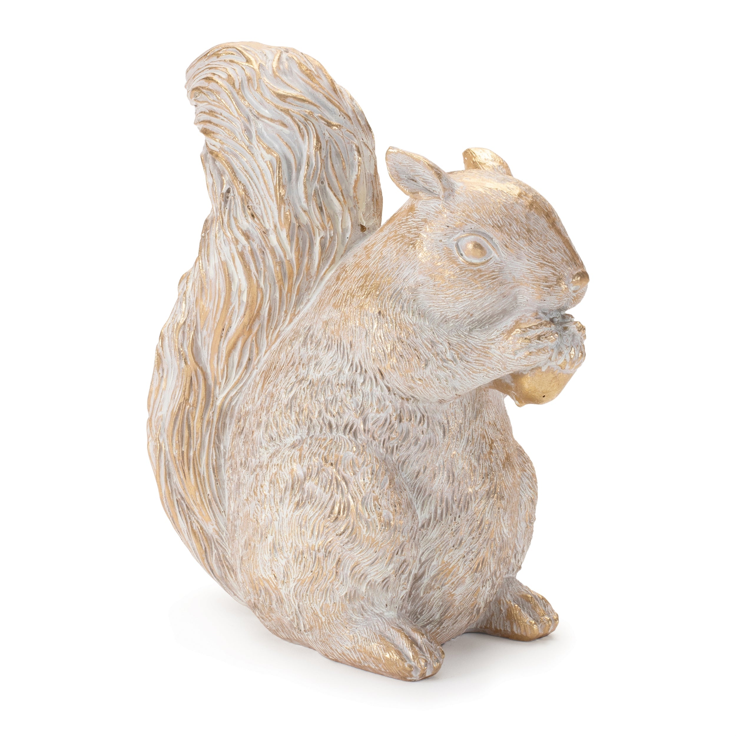 Etched squirrel with acorn figurine (set of 2)