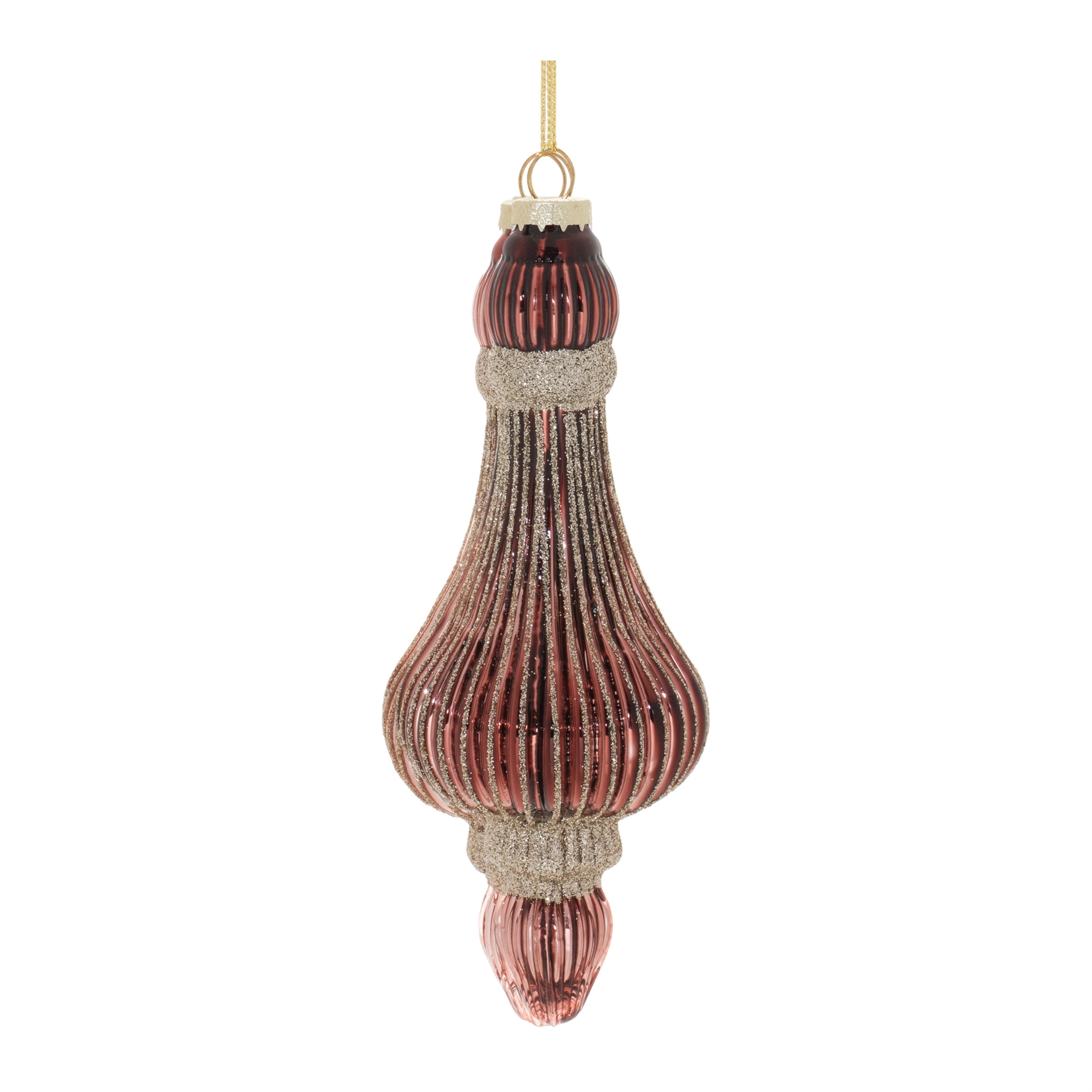 Ribbed Glass Drop Ornament (Set of 6)