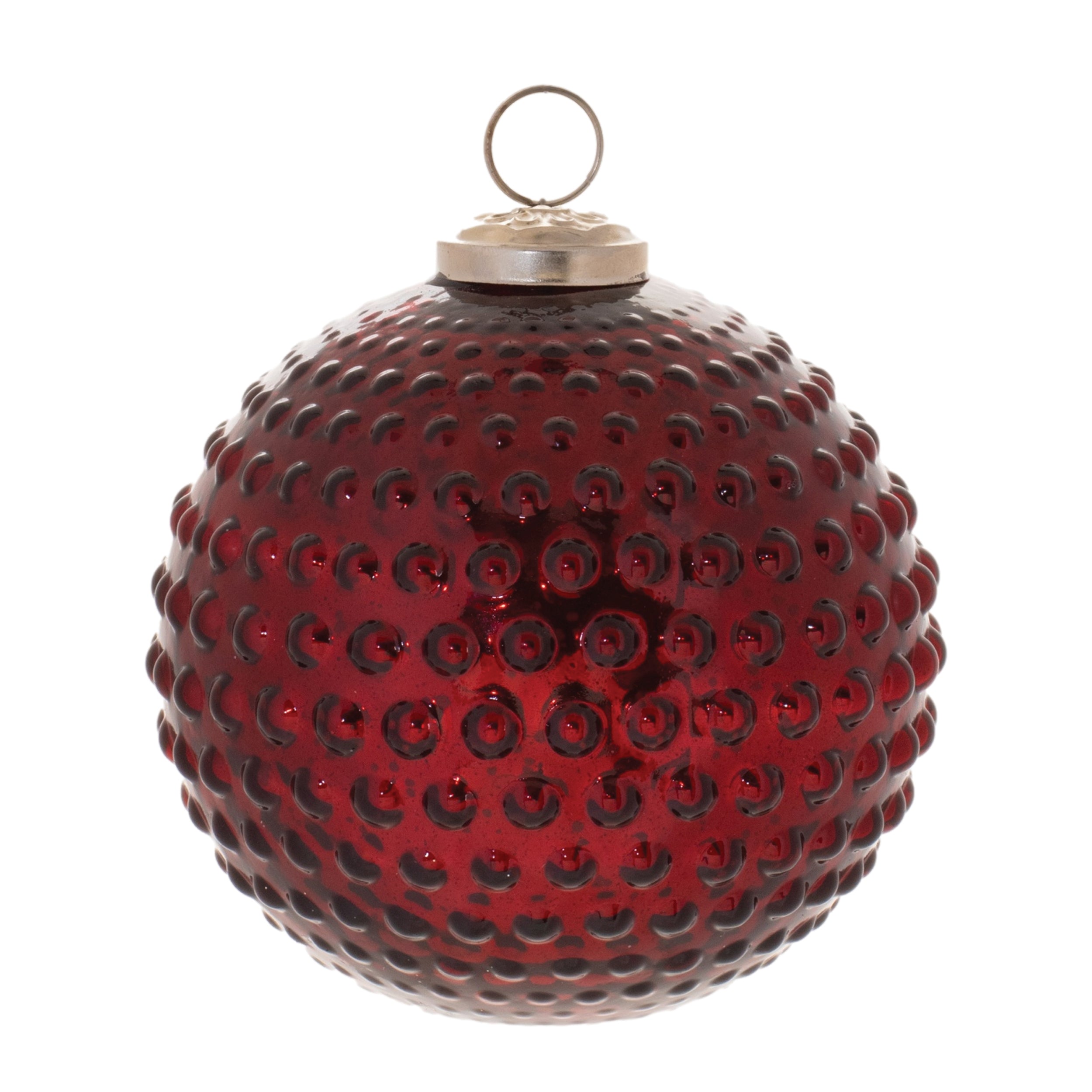 Hobnail-glass-ball-ornament-(set-of-4)-Christmas-Ornaments