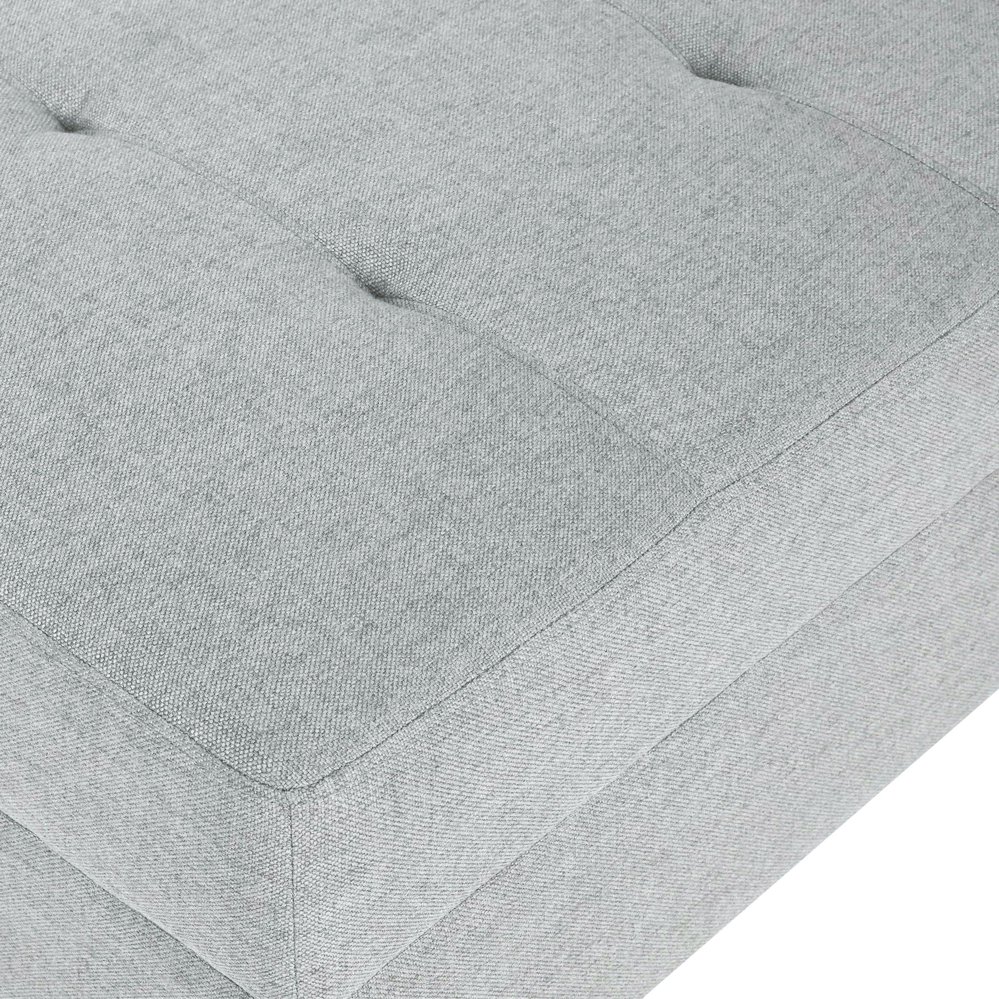 Classic Ottoman With Birch Wood Legs And Fabric Upholstery
