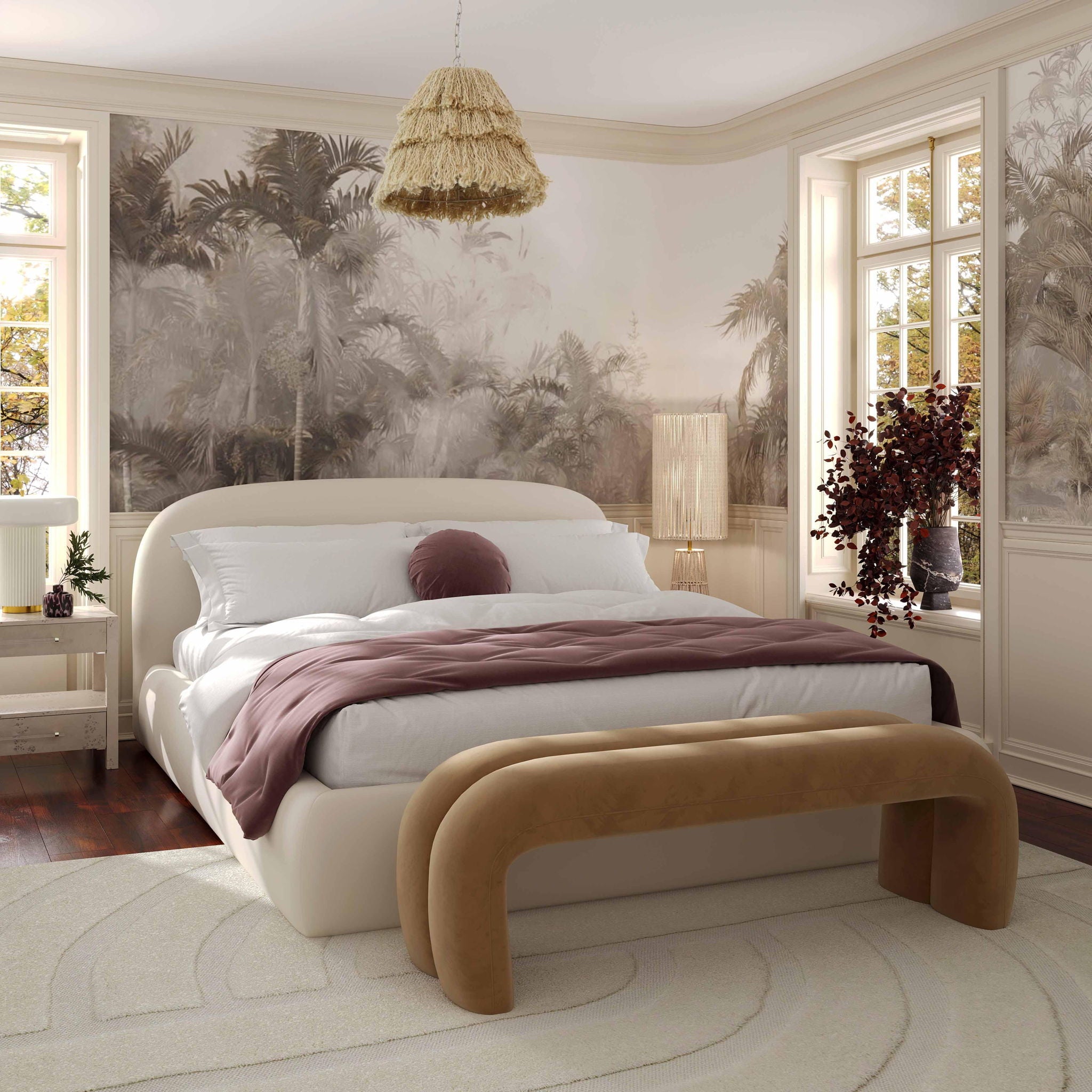 Beam - Jute Floor Lamp - Cream / Natural