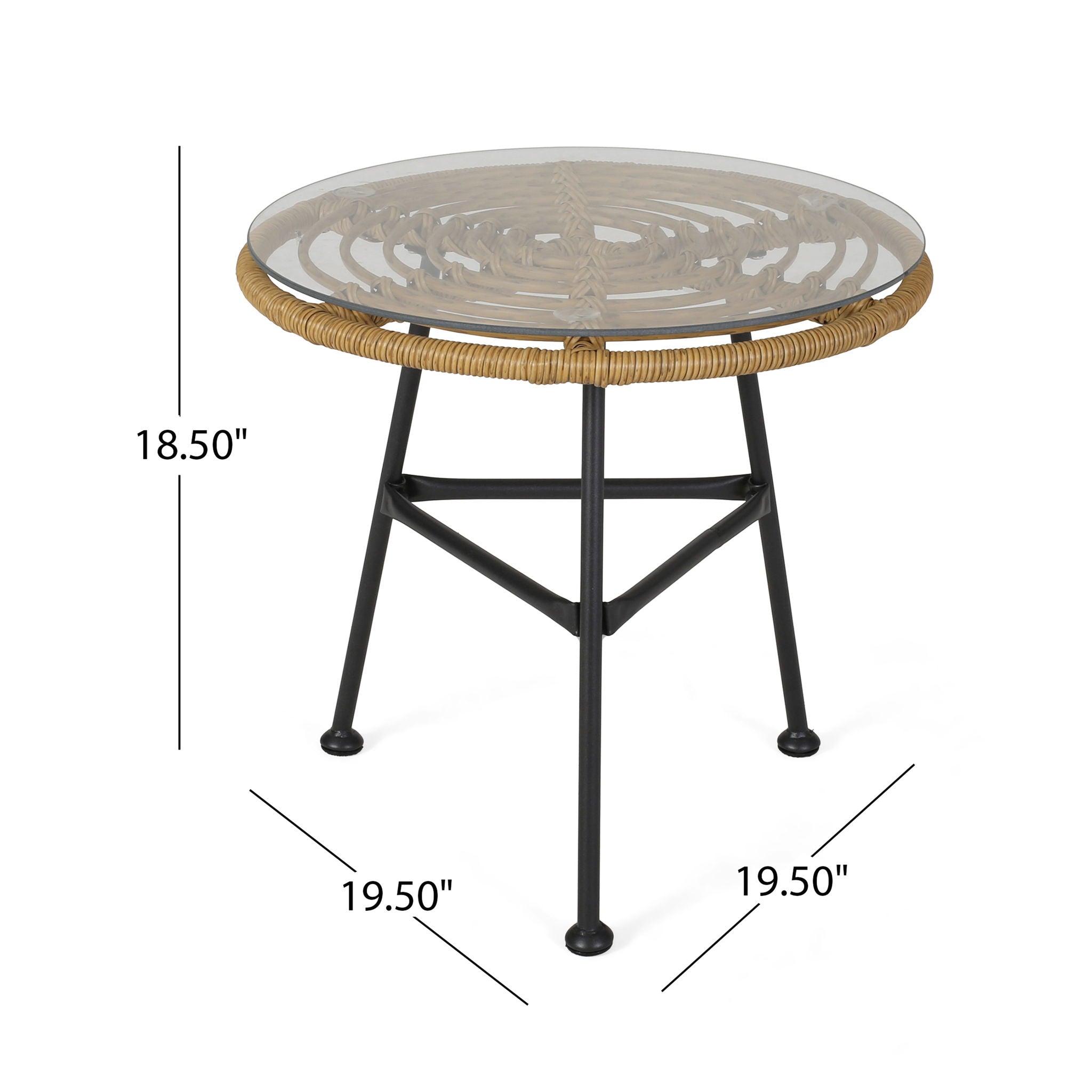 Petrichor - Outdoor Side Table With Tempered Glass And Steel Frame - Best Buy Furniture
