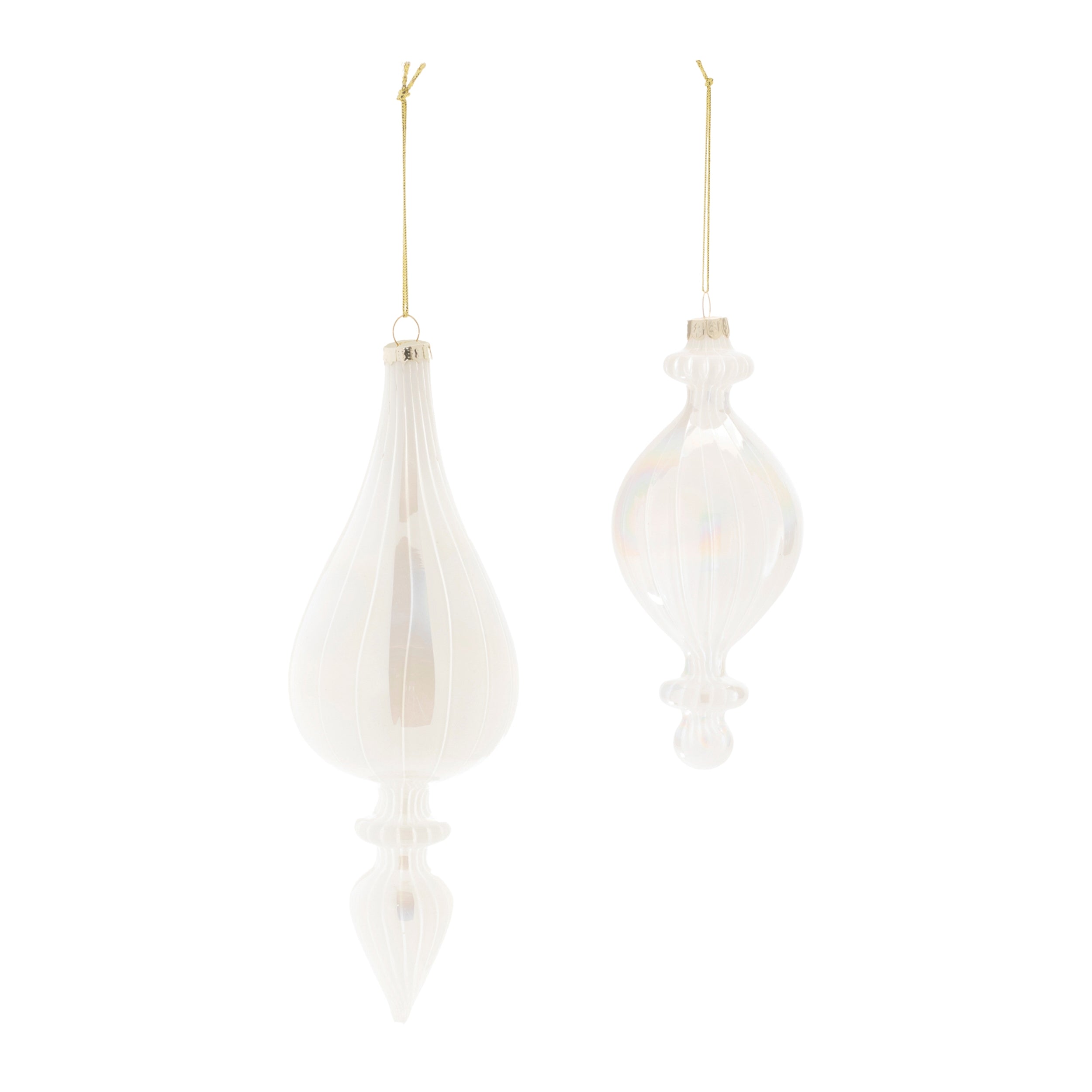 Iridescent Glass Finial Ornament (Set of 6)