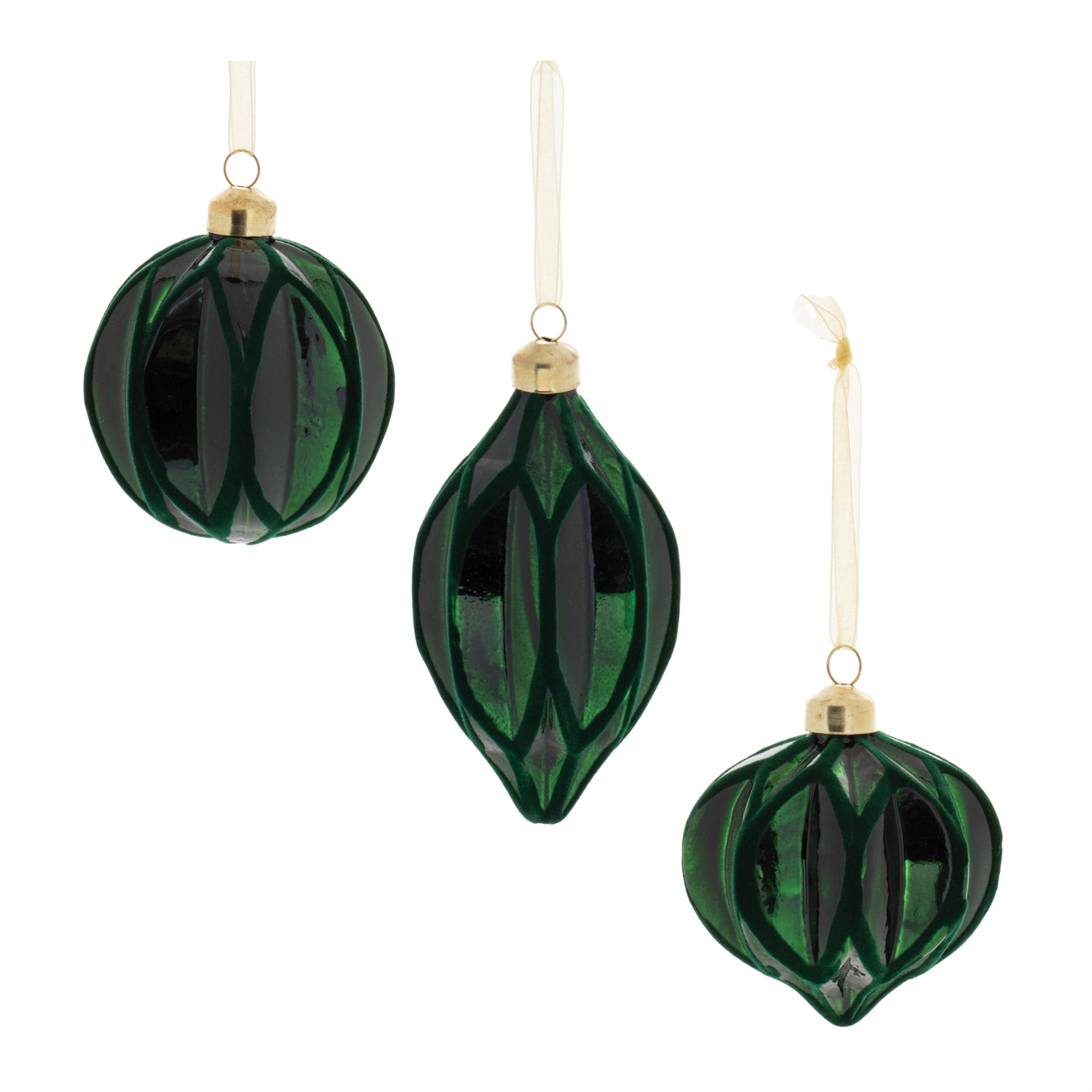 Velvet glass ornament (set of 6)