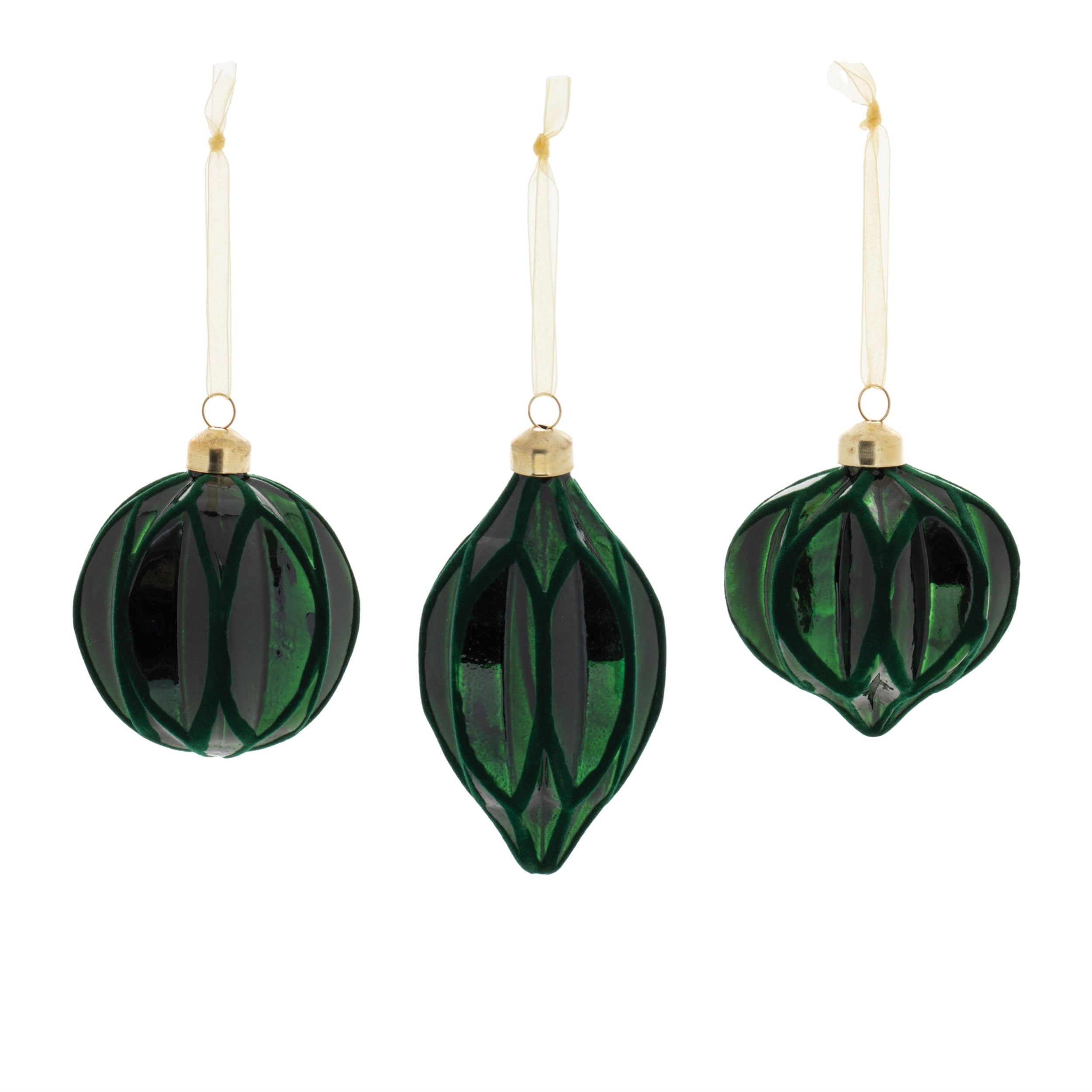 Velvet glass ornament (set of 6)