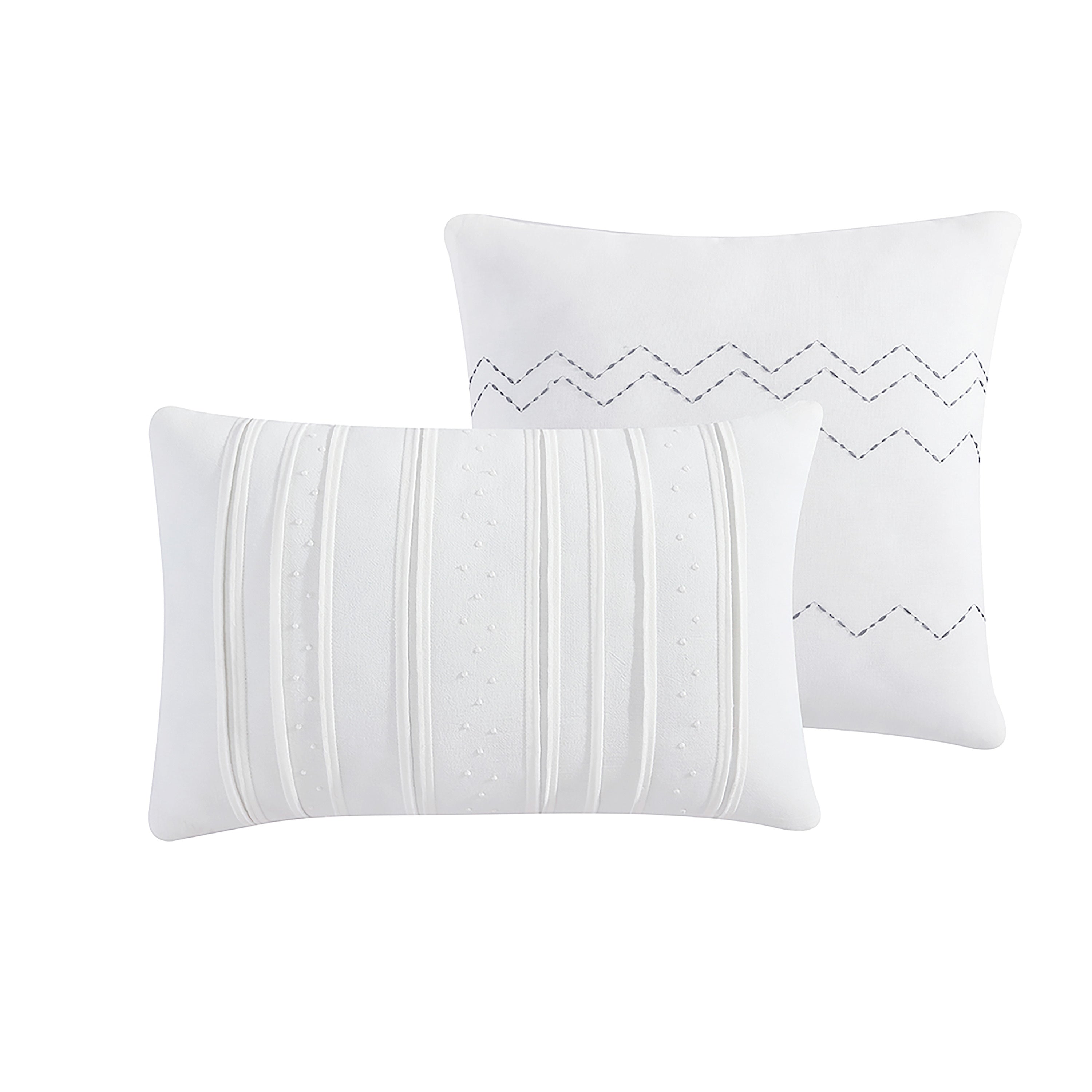 Sutton 6-Piece Ivory Textured Jacquard Comforter Ensemble