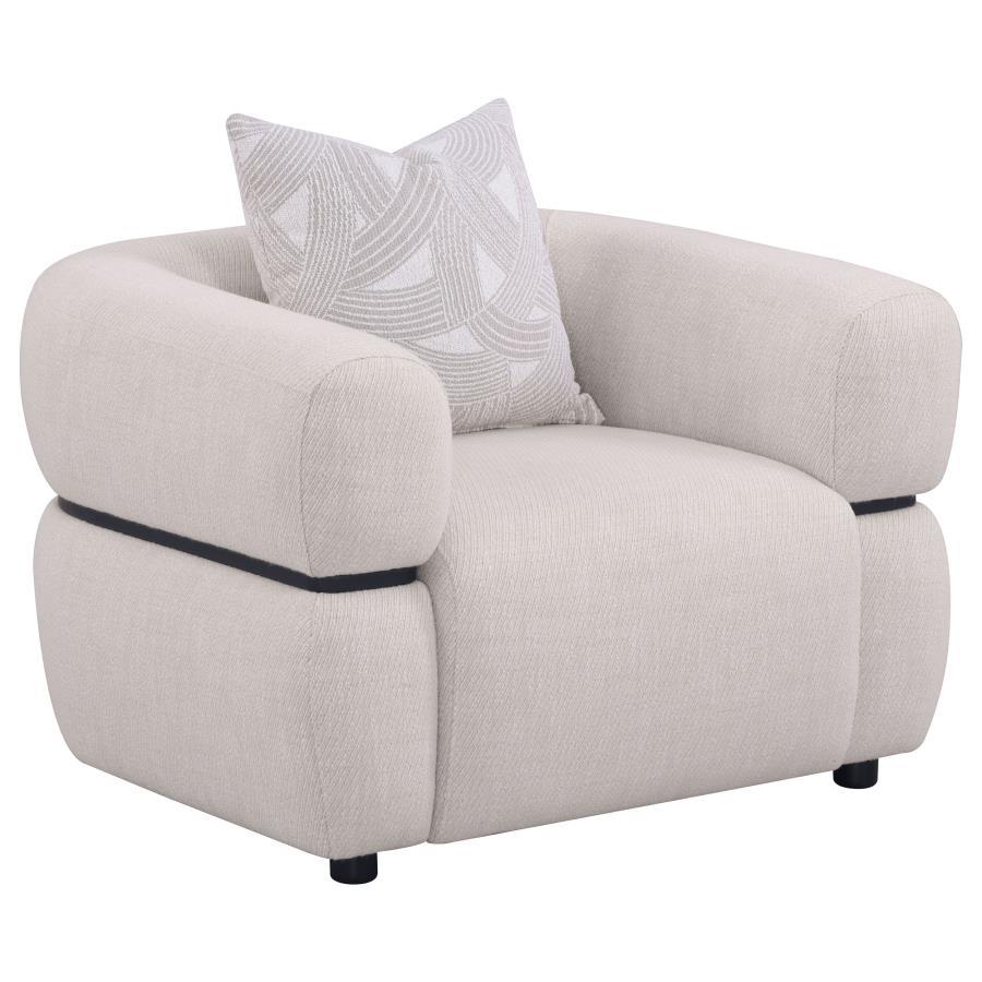 Jeanette - Fabric Upholstered Round Arm Sofa Set