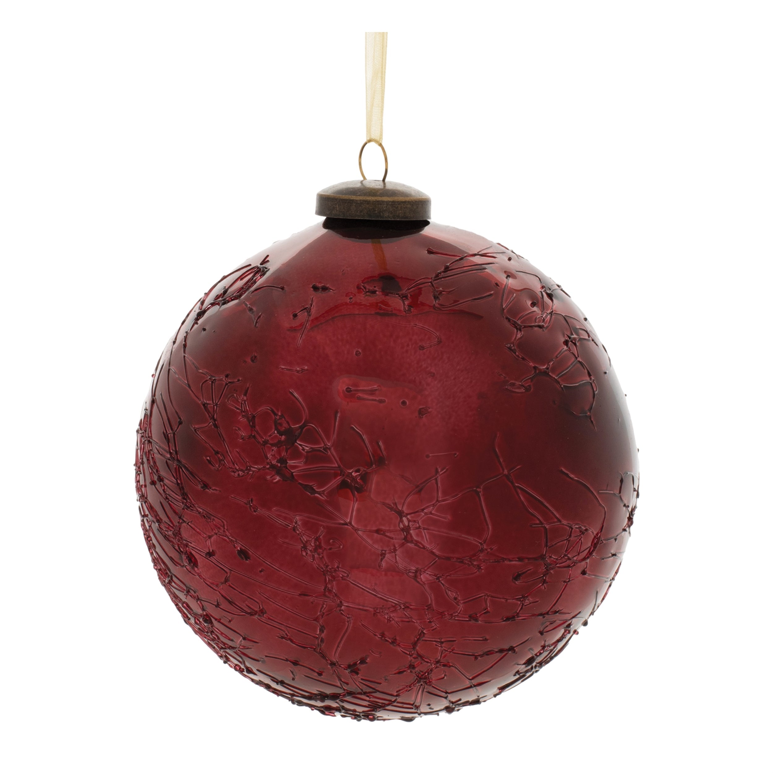 Crackled glass ball ornament (set of 4)
