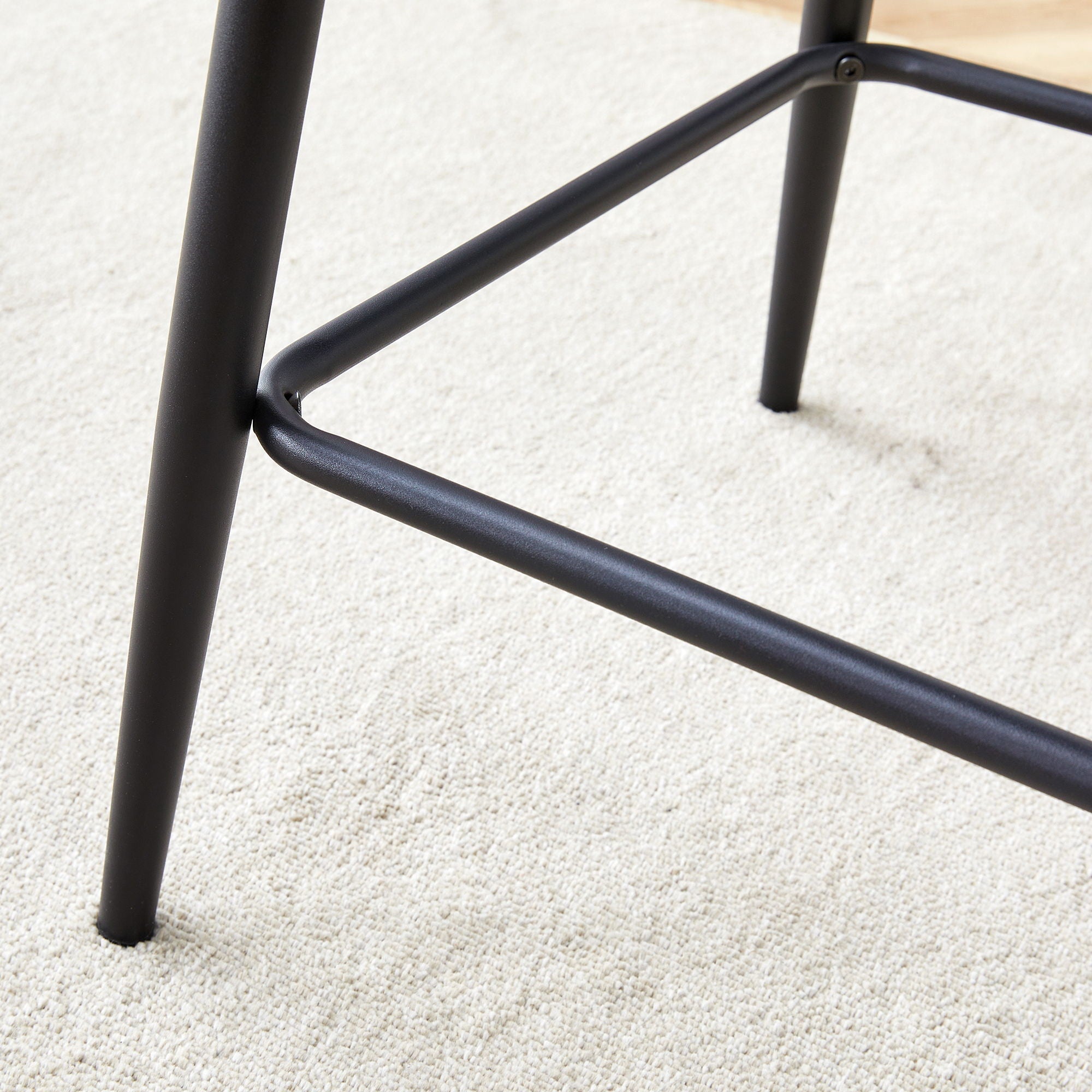 Modern Black Pu Bar Chair Rounded Backrest (Set of 2)