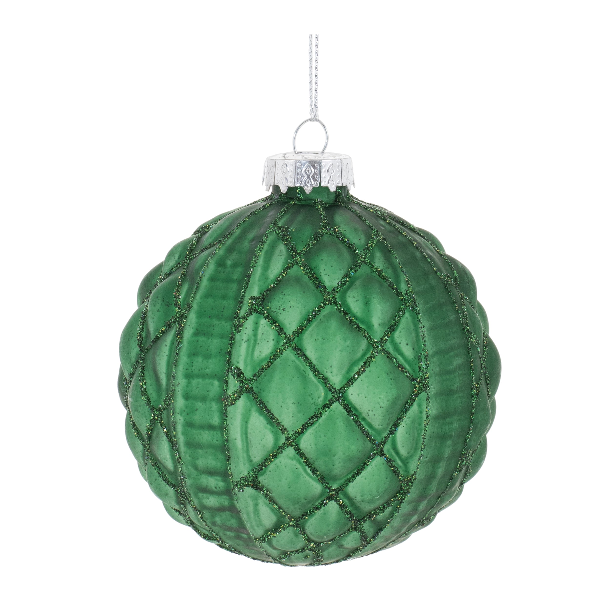 Glitter Frosted Glass Ball Ornament (Set of 12)