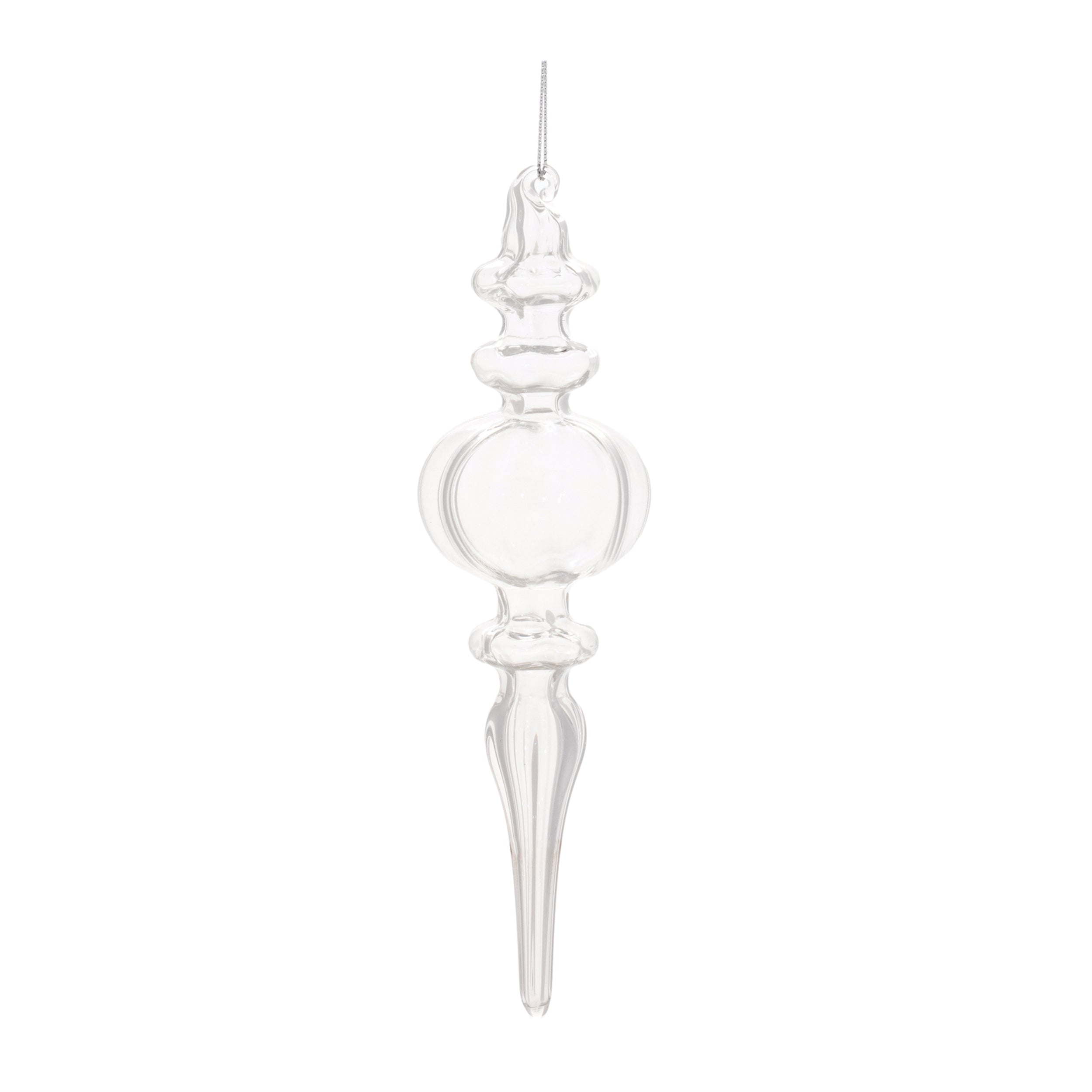 Clear glass finial ornament (set of 12)