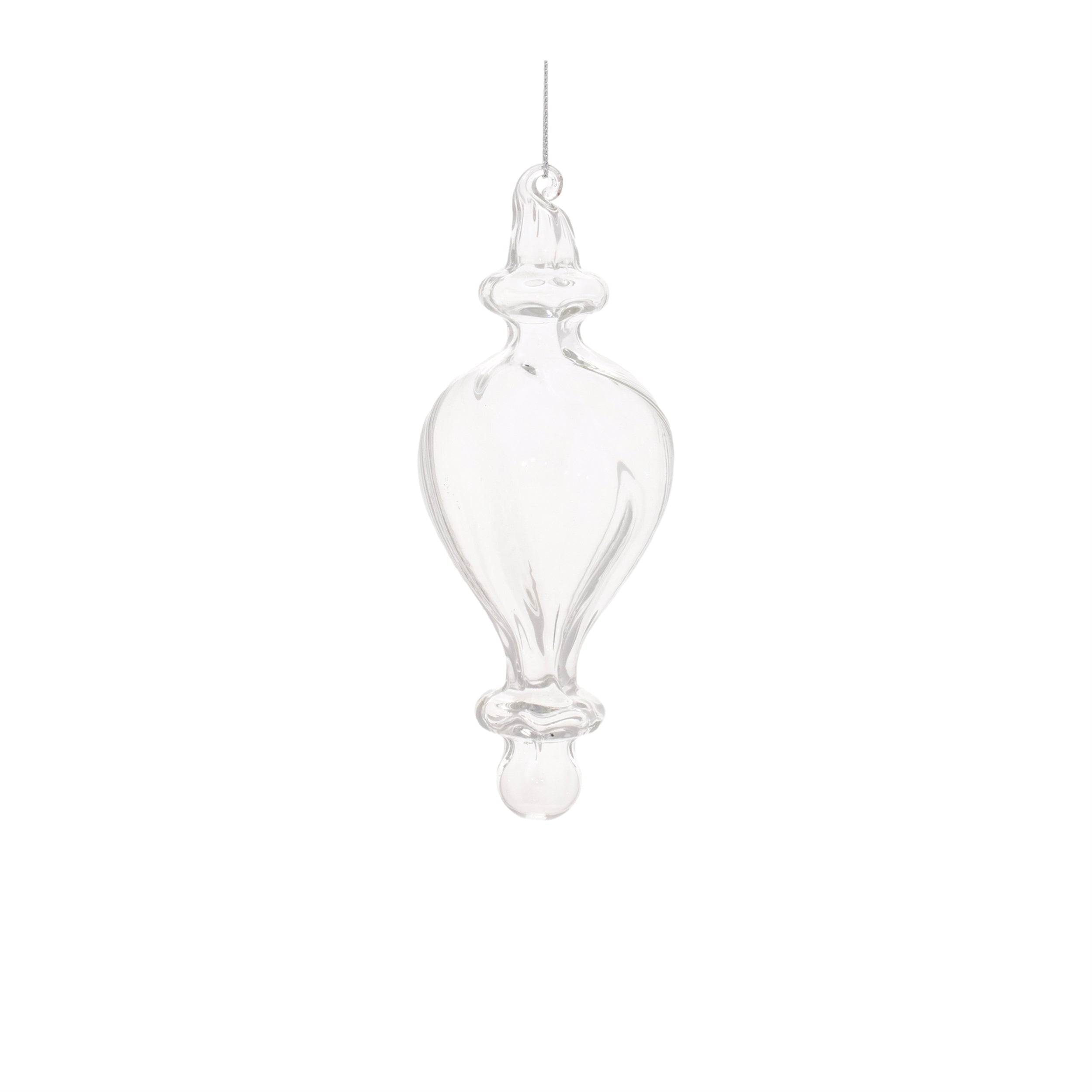 Clear glass finial ornament (set of 12)