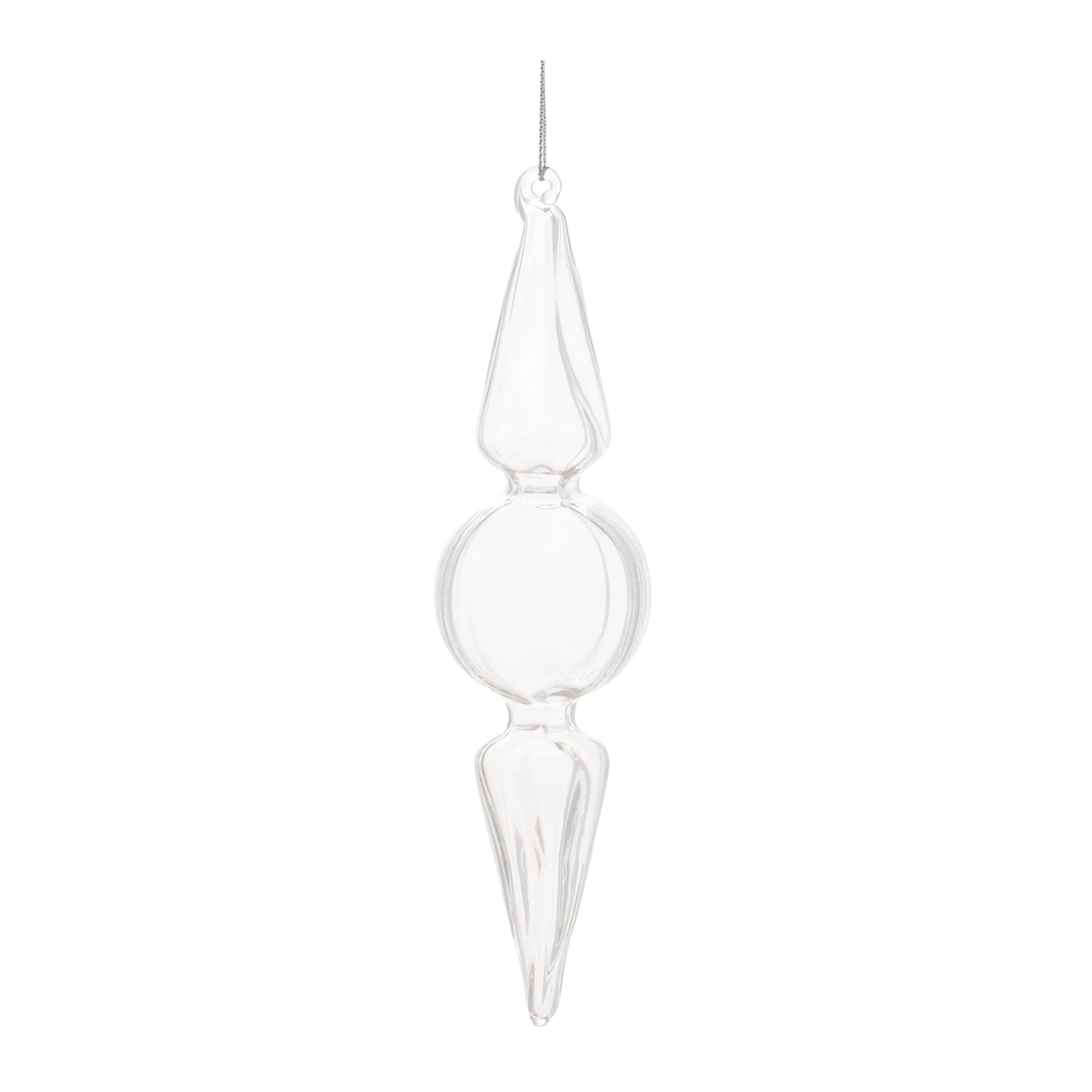 Clear glass finial ornament (set of 12)