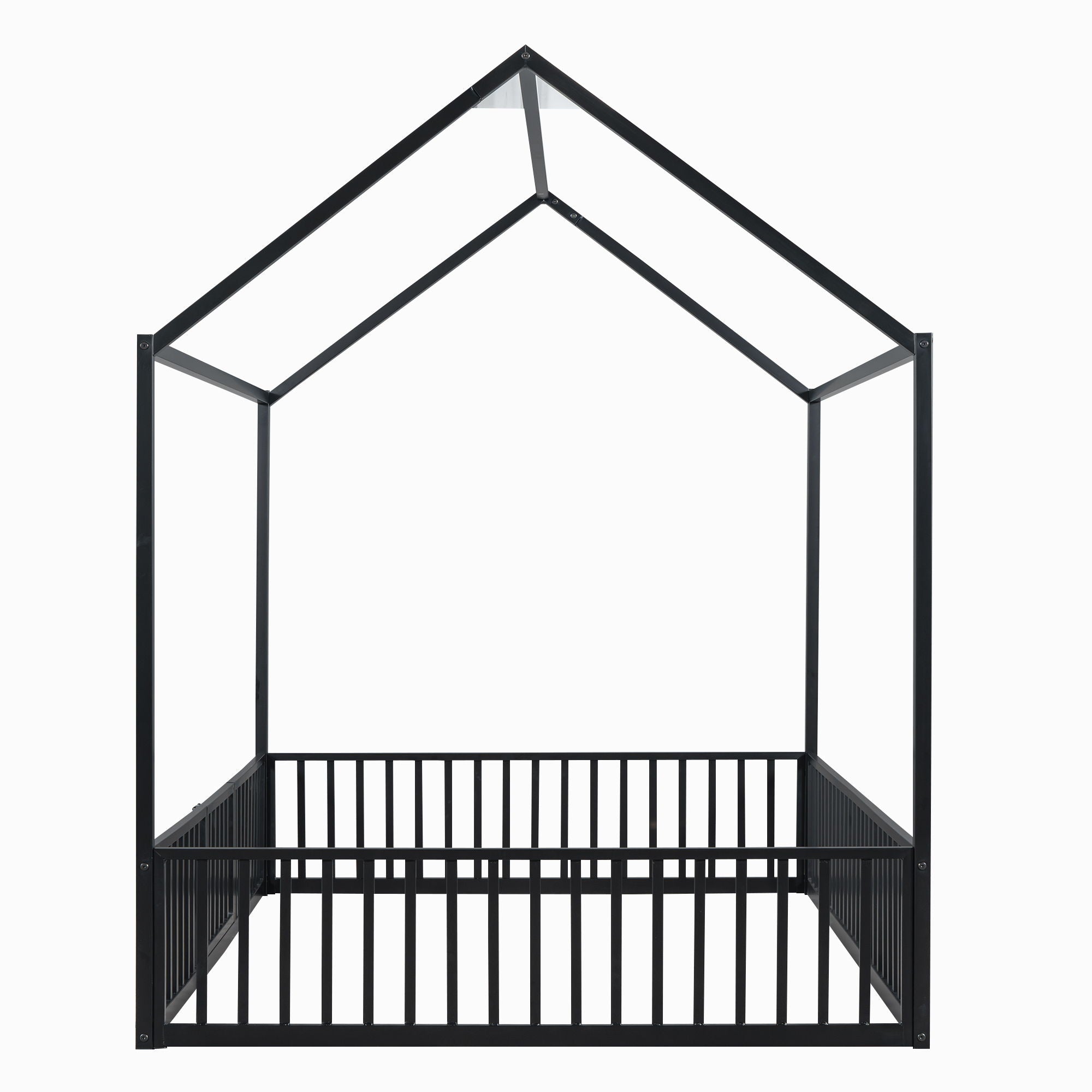 Metal House Bed With Fence And Door