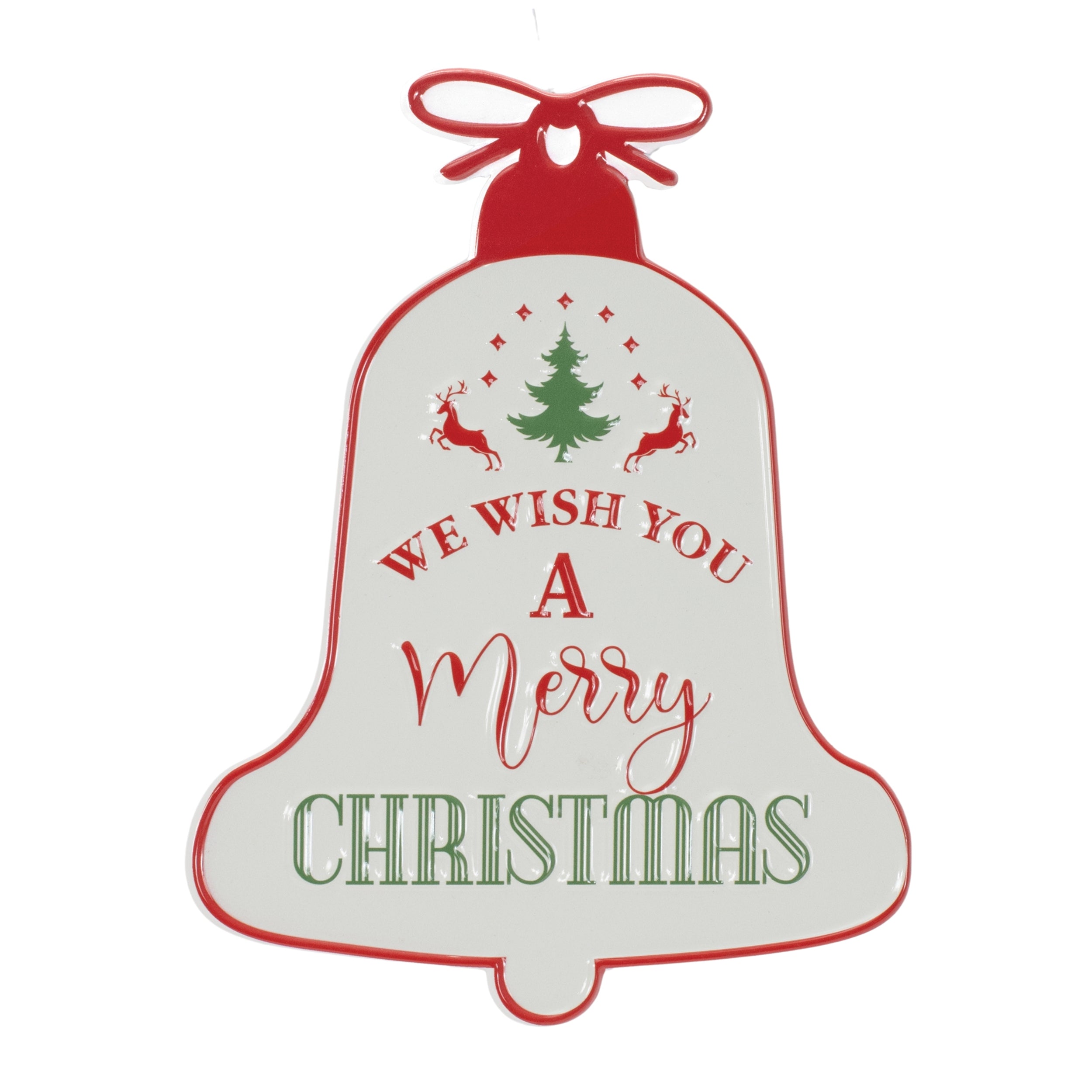Metal Merry Christmas Bell Sign 9.75"H