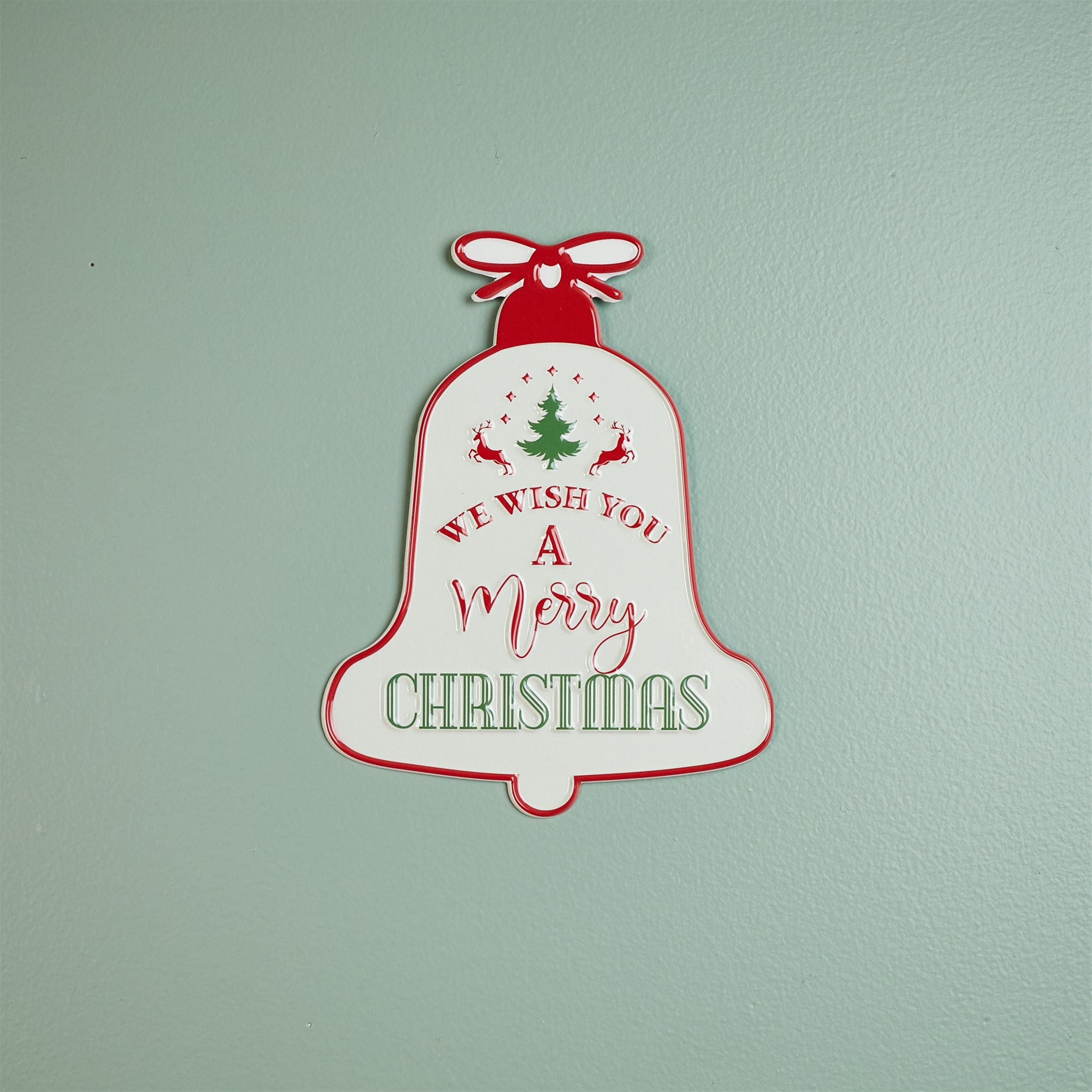 Metal Merry Christmas Bell Sign 9.75"H