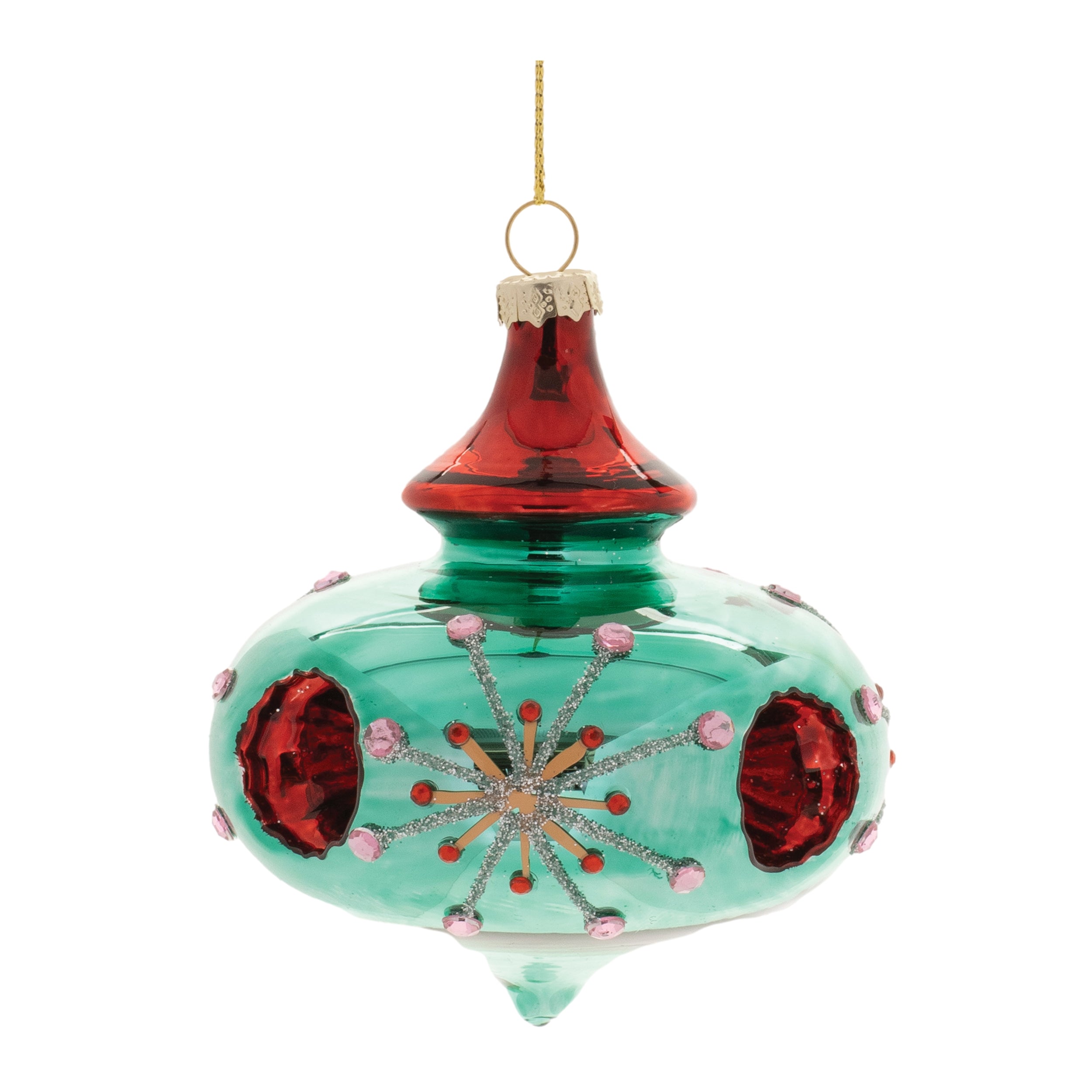 Glittered Glass Reflector Ornament (Set of 6)