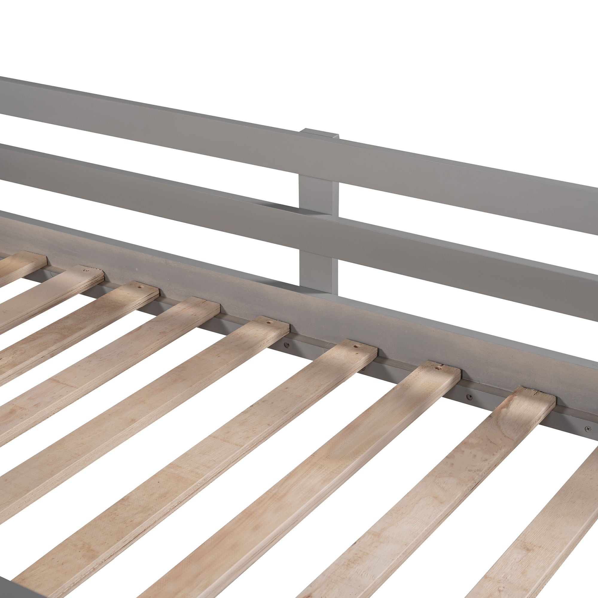 Twin Size House Loft Bed With Slide - Gray