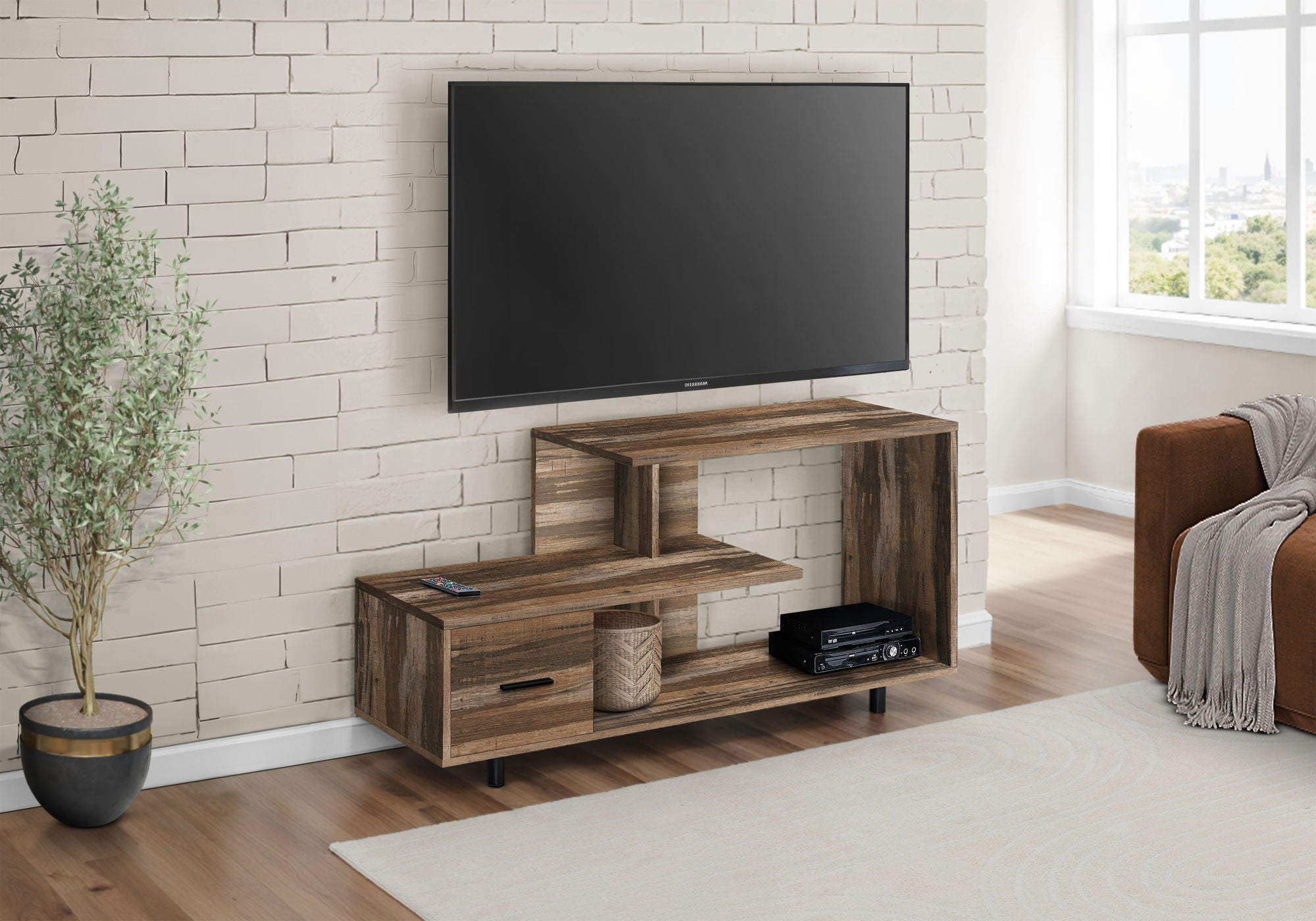 TV Stand, Console, Media Entertainment Center, Storage Drawer, Contemporary