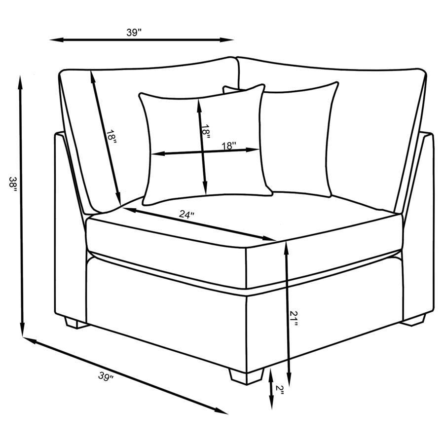 Cambria - 4 Piece Upholstered Modular Sectional Sofa - Gray