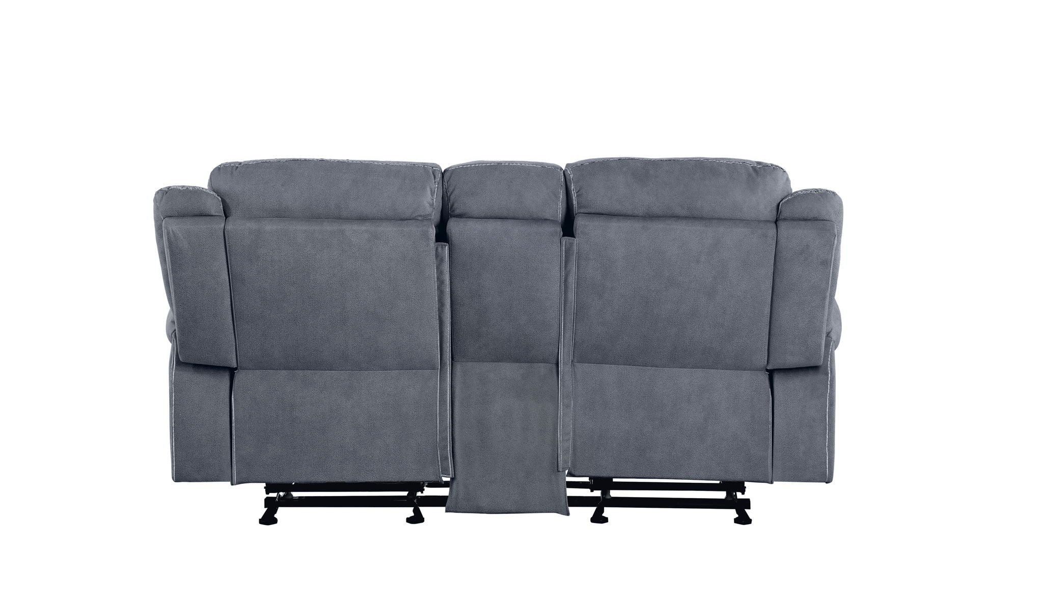 Zubaida - Two Tone Velvet Recliner Loveseat With USB Port Console