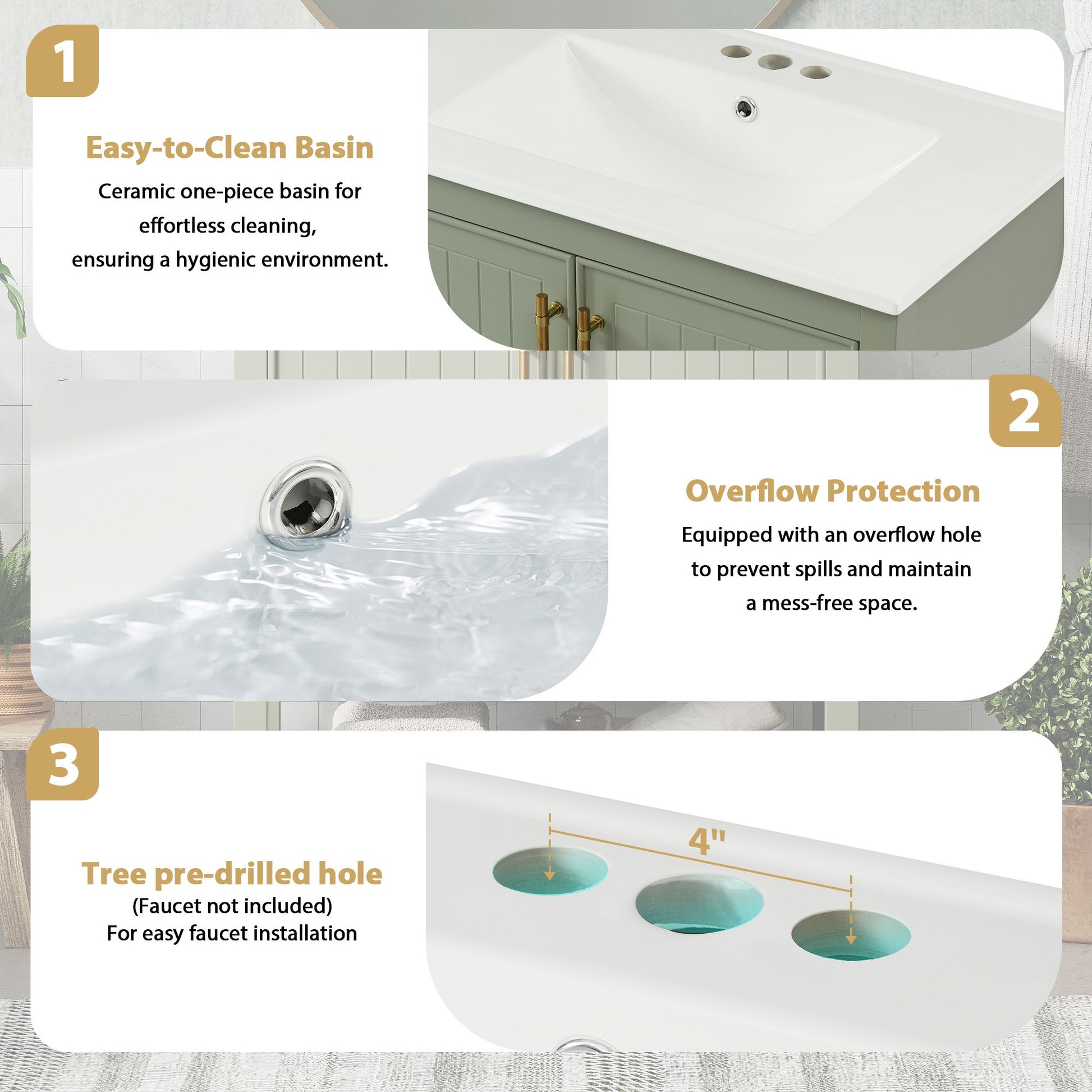Elegant Bathroom Vanity With Ceramic Sink And Versatile Storage - Best Buy Furniture