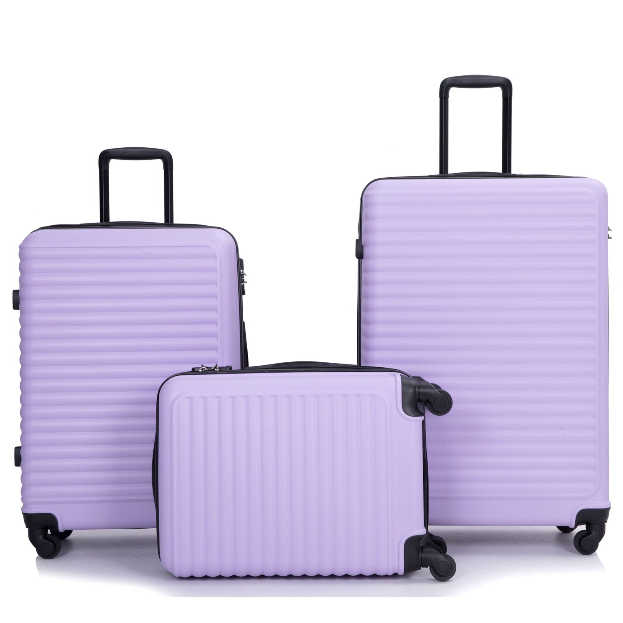 3 Piece Luggage Sets Lightweight Suitcase With Two Hooks, Spinner Wheels, Tsa Lock