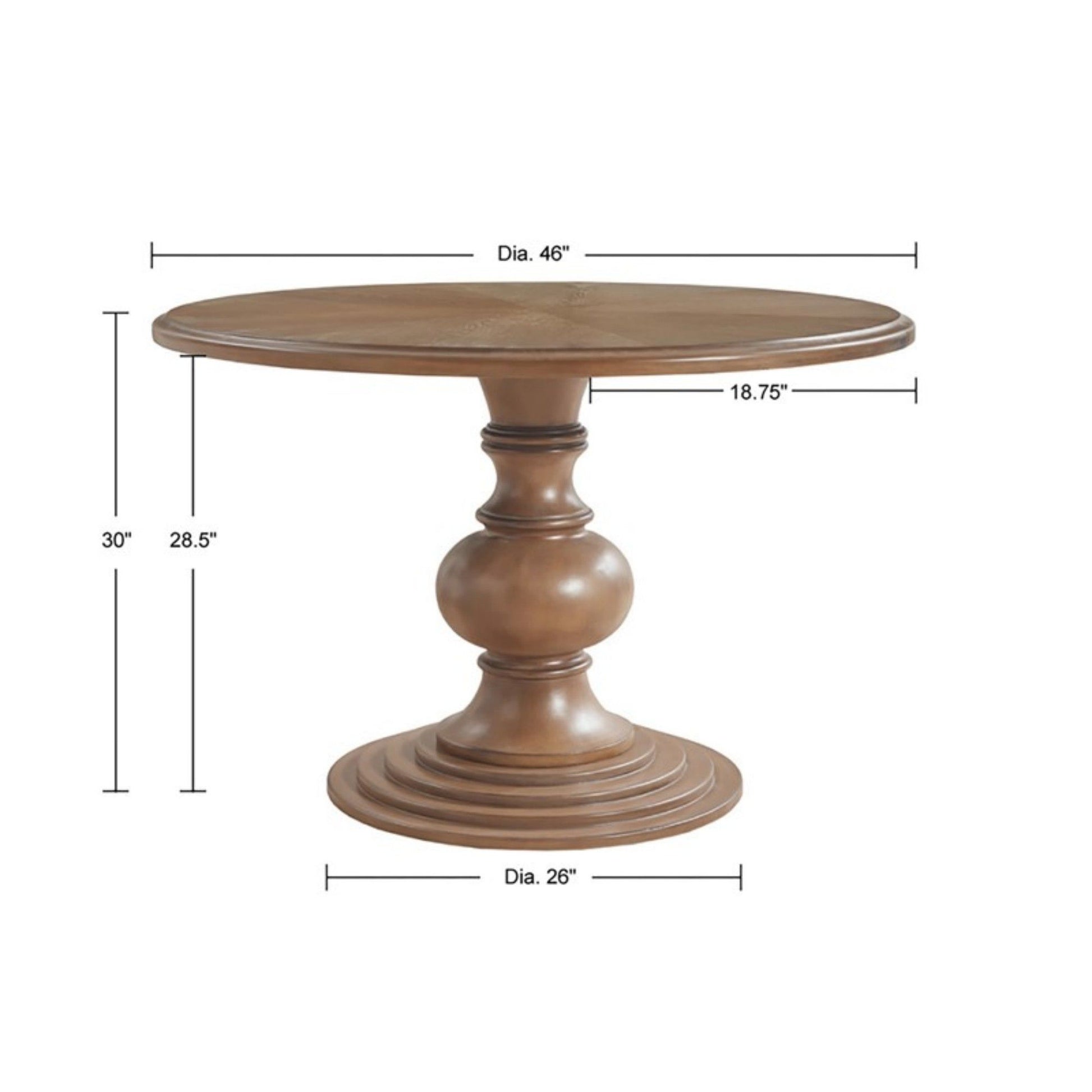 Round Pedestal Dining Table - Walnut - Best Buy Furniture