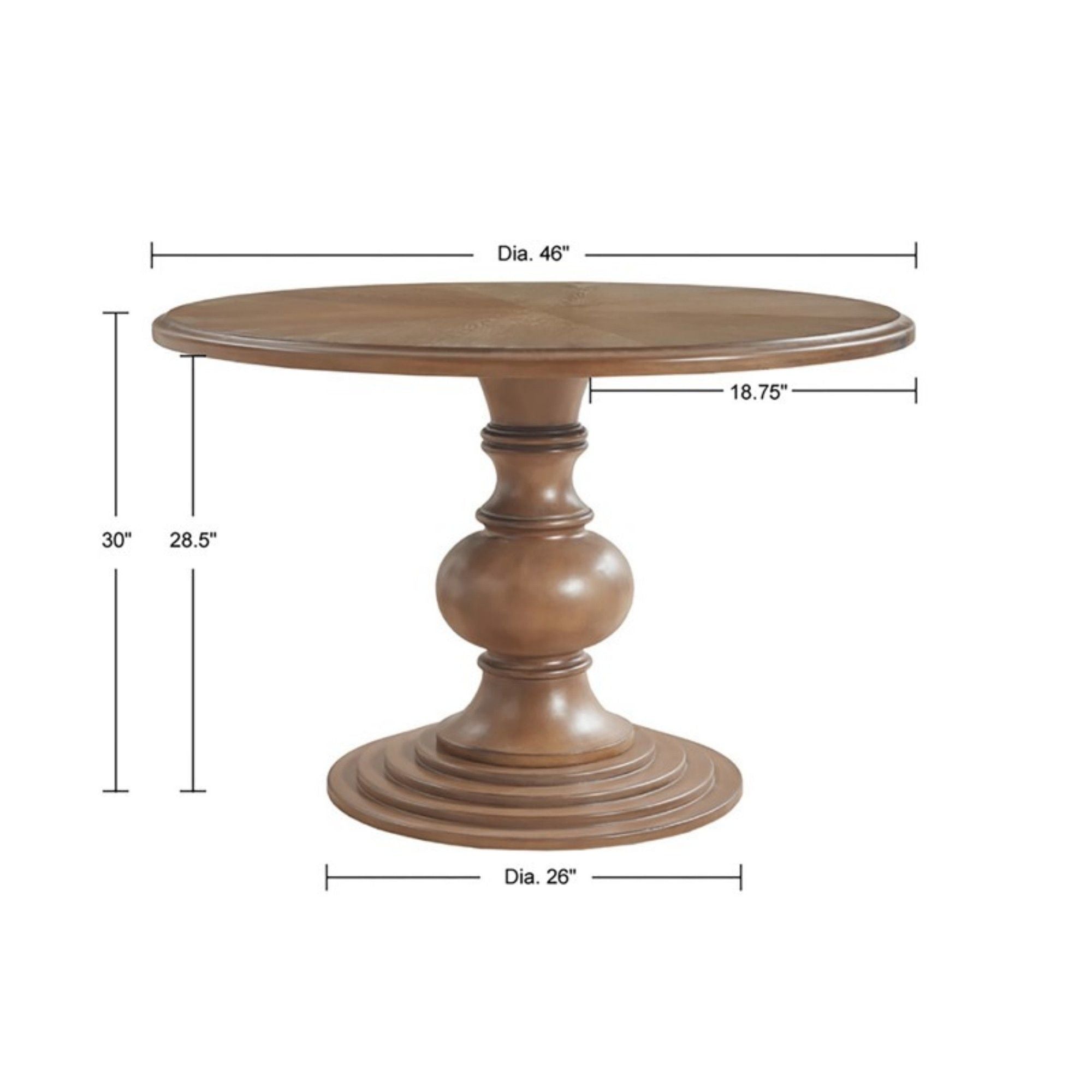 Round Pedestal Dining Table - Walnut - Best Buy Furniture