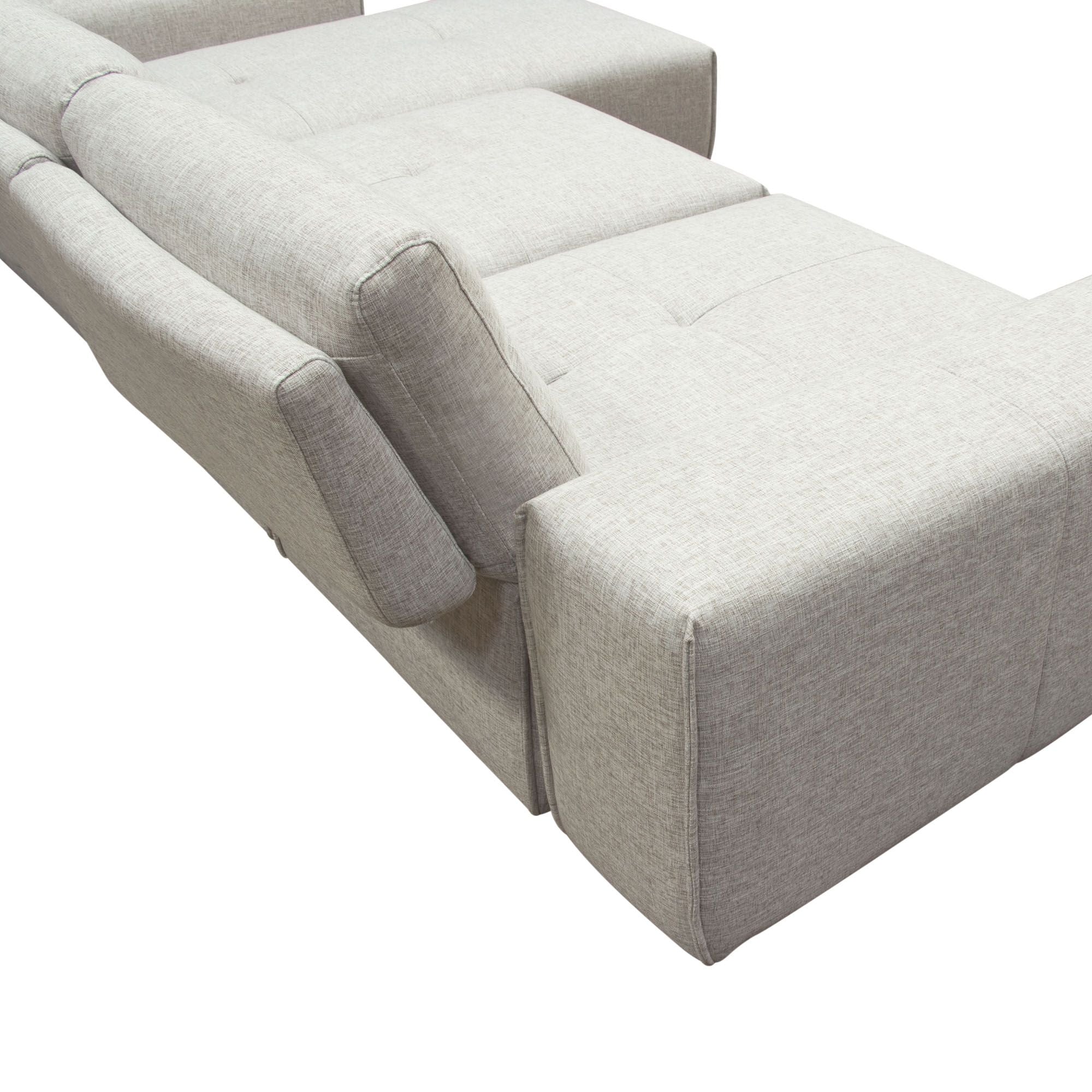 Jazz Reversible Sectional – Barley Fabric with Adjustable Backrests