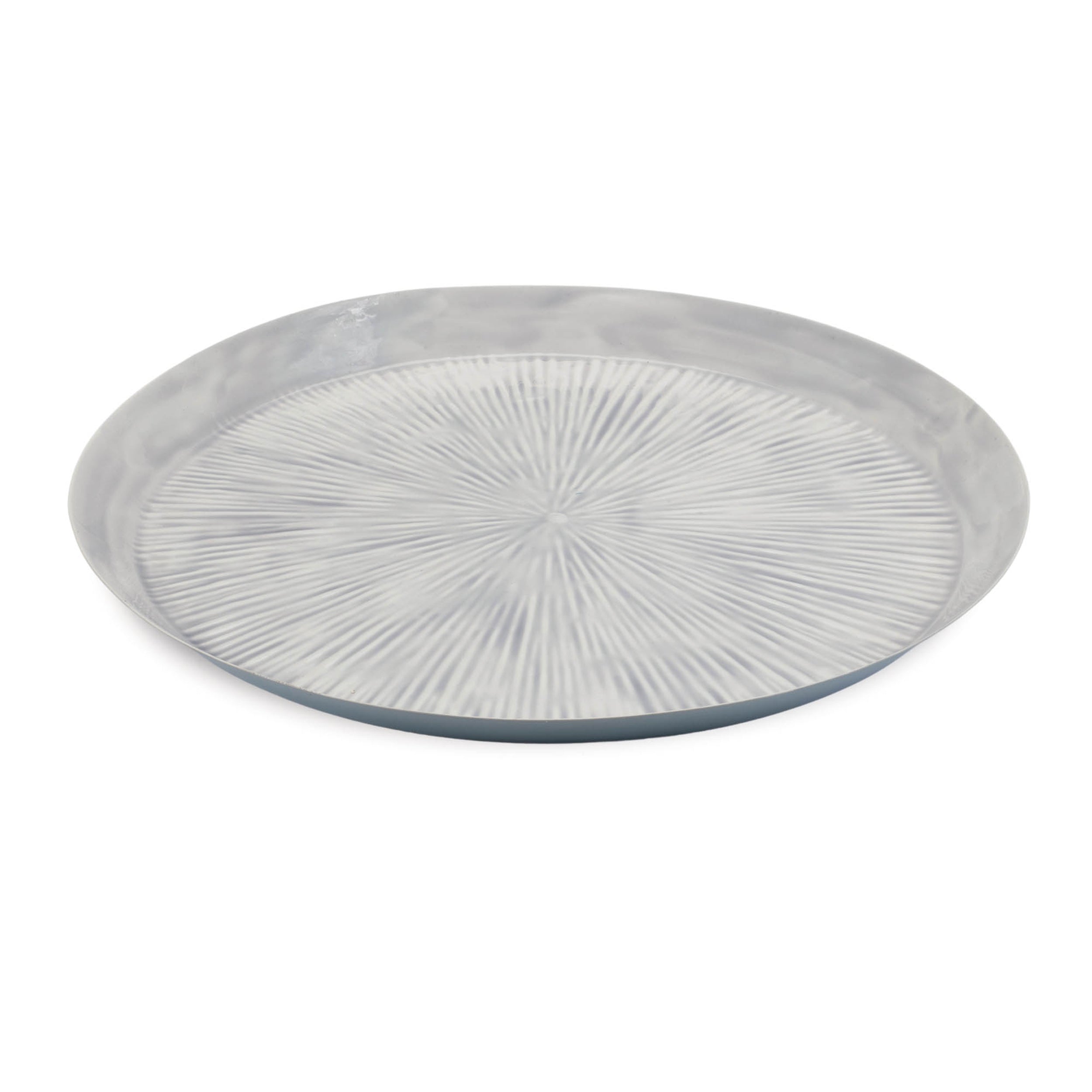 Round Etched Metal Tray 13.5"D