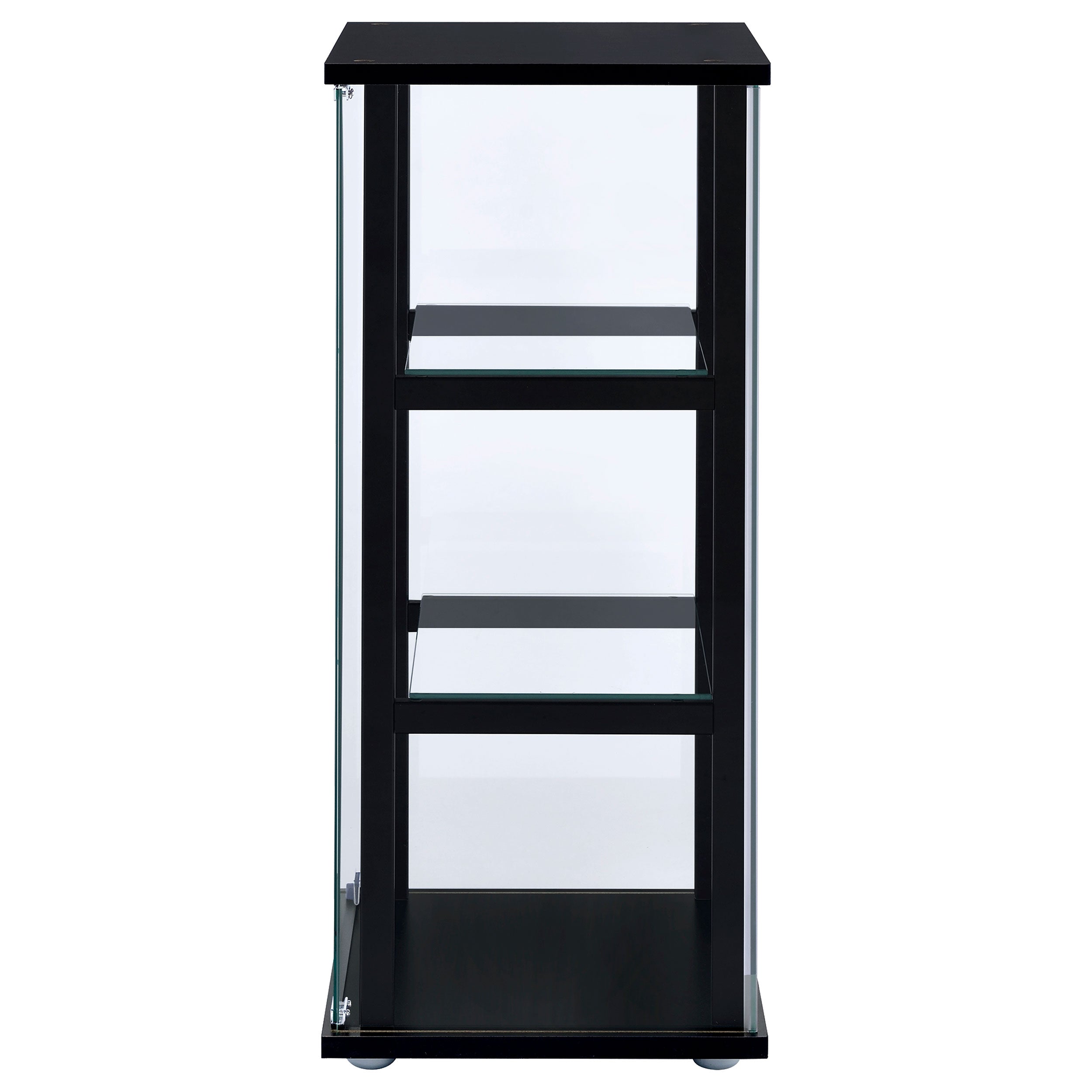 Cyclamen 3-shelf Clear Glass Curio Display Cabinet Black-CoasterEveryday