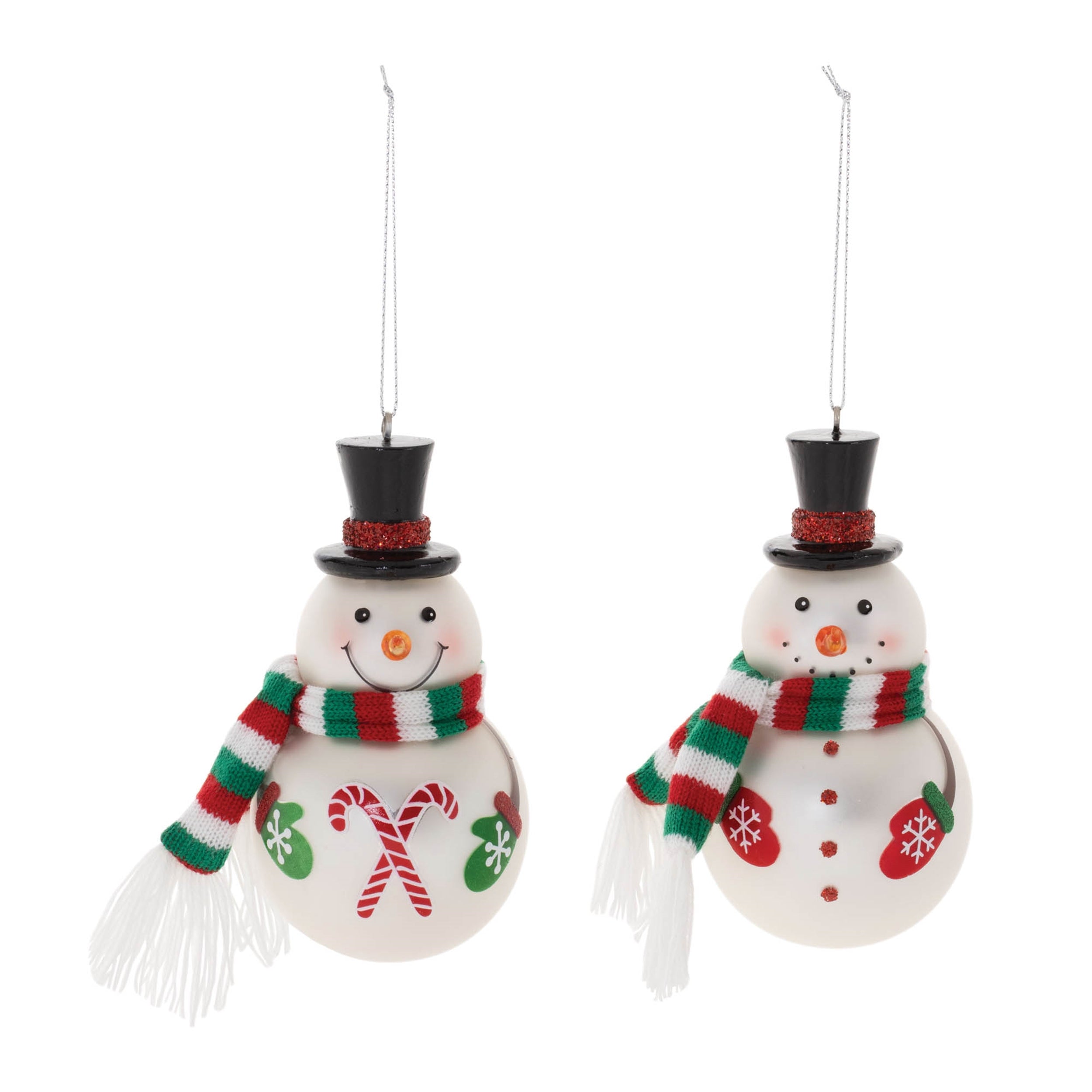 Frosted Glass Snowman Ornament (Set of 6)