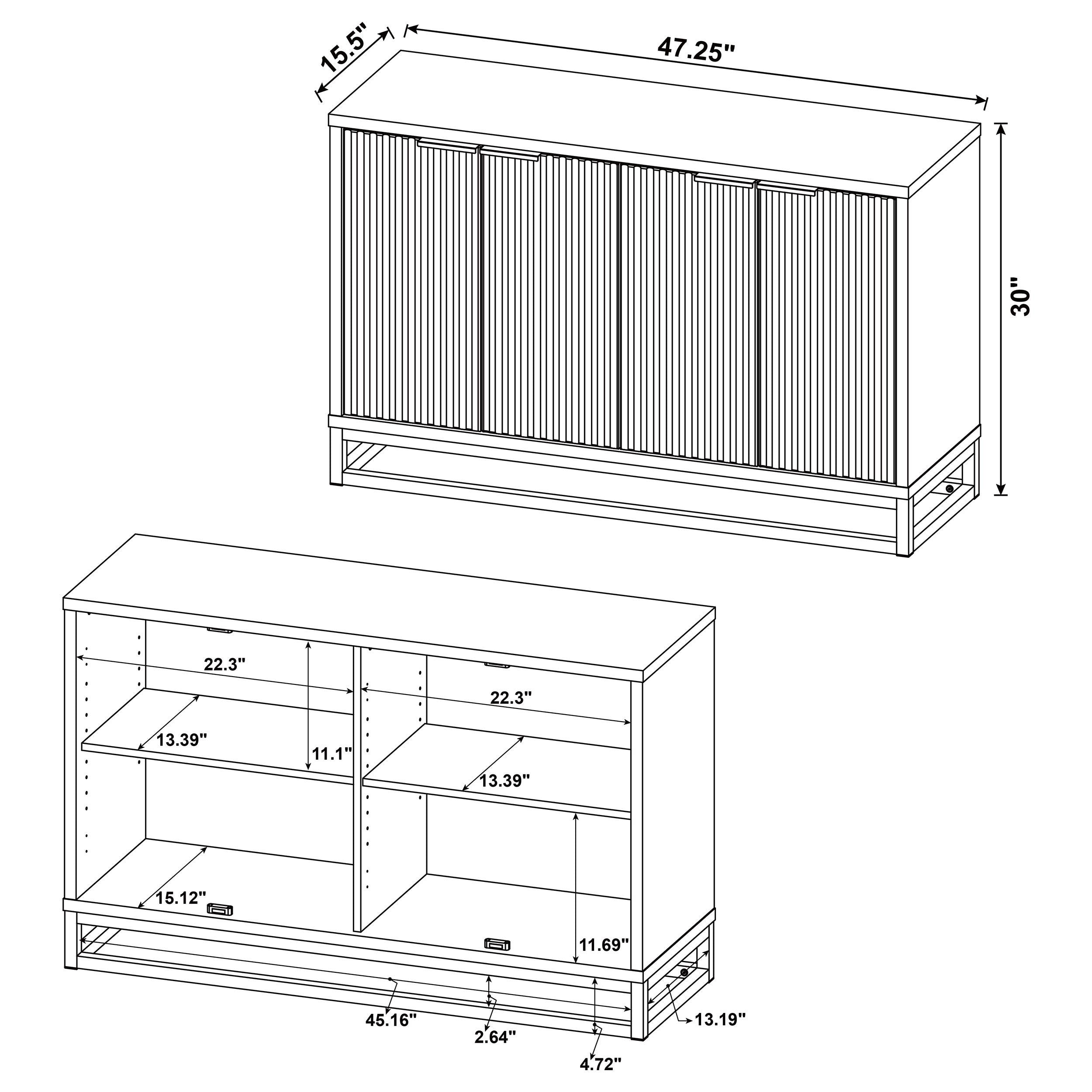 Ryatt 4-door Engineered Wood Accent Cabinet Dark Pine-