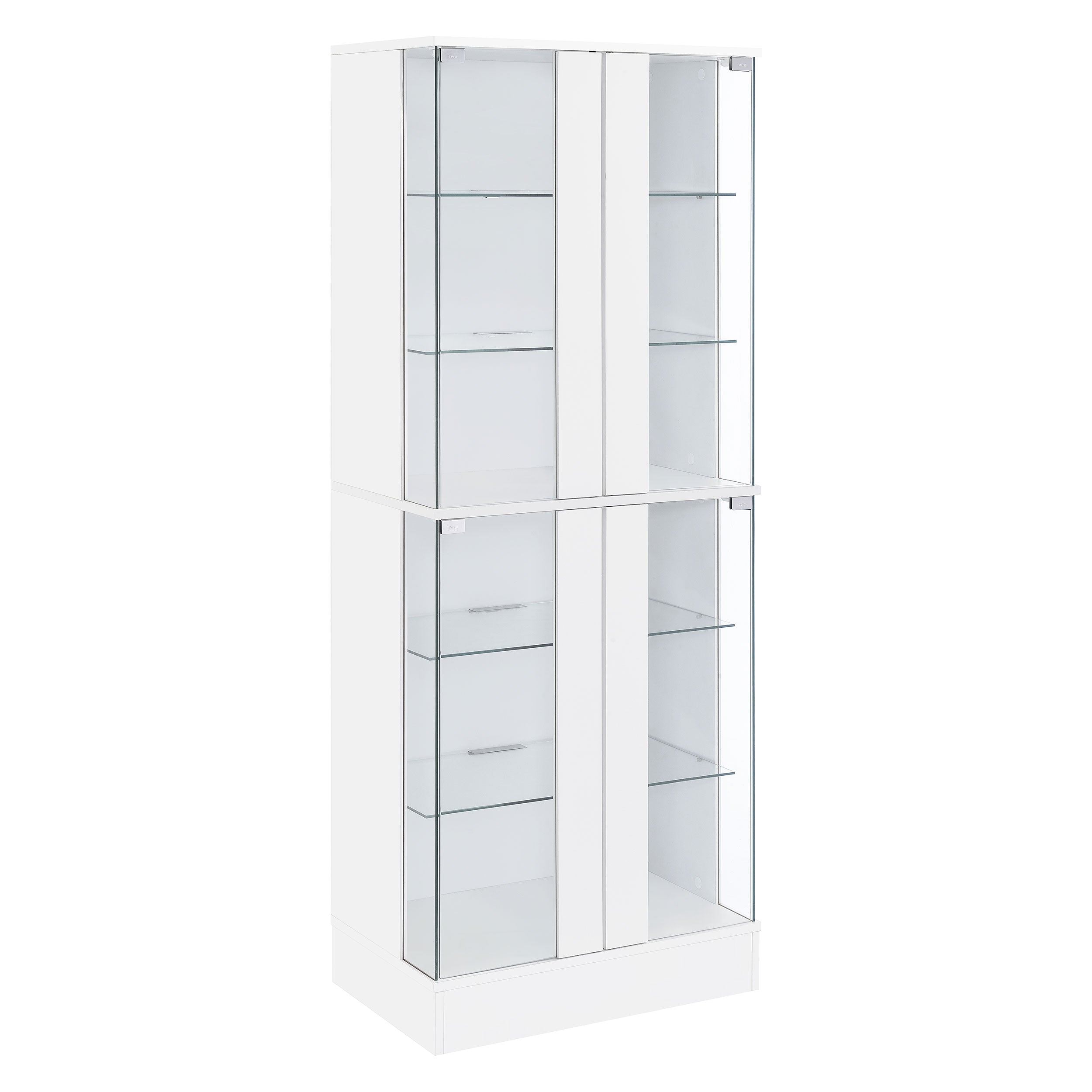 Cabra 4-door LED Curio Display Cabinet White High Gloss-