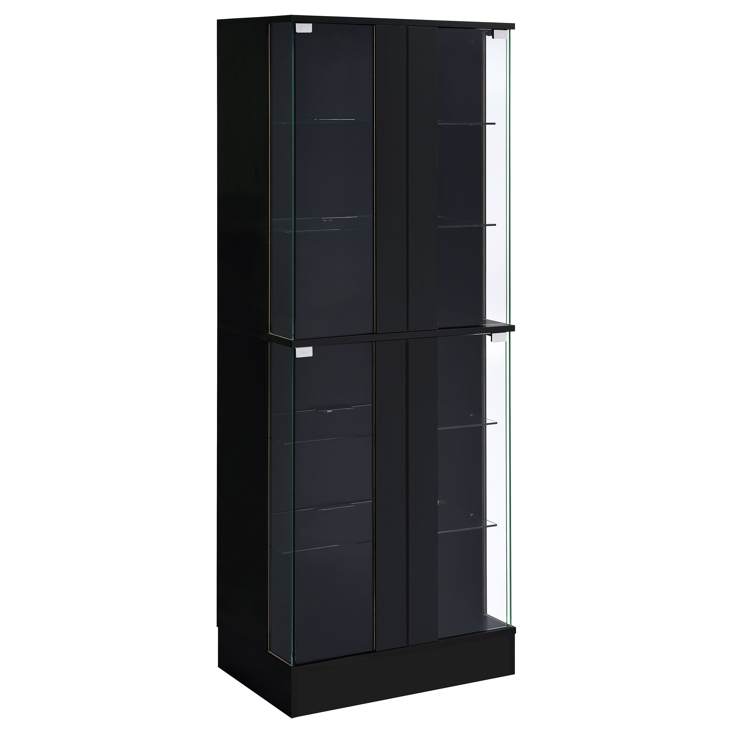 Cabra 4-door LED Curio Display Cabinet Black High Gloss-