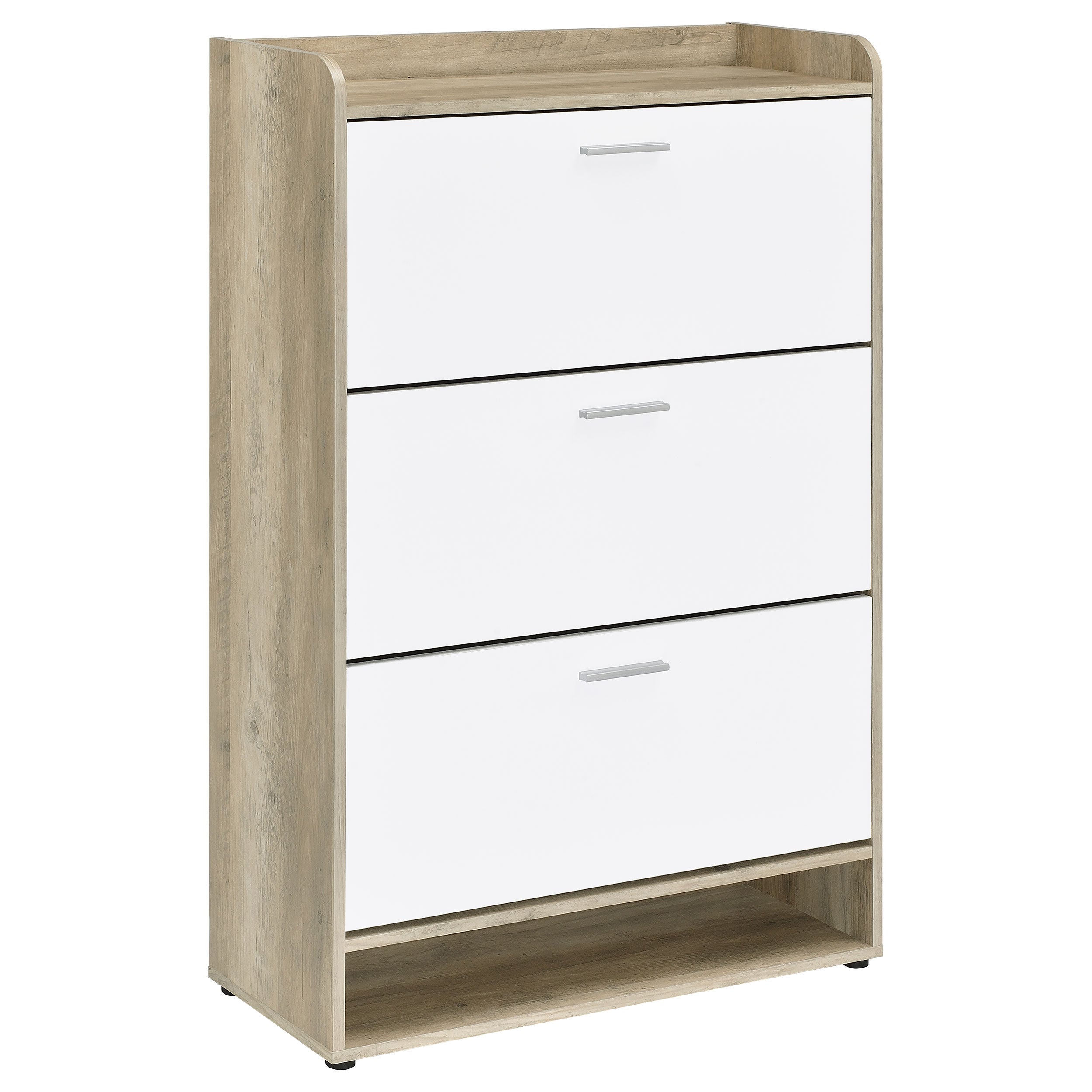 Denia 3-tier Engineered Wood Shoe Cabinet White-CoasterEveryday