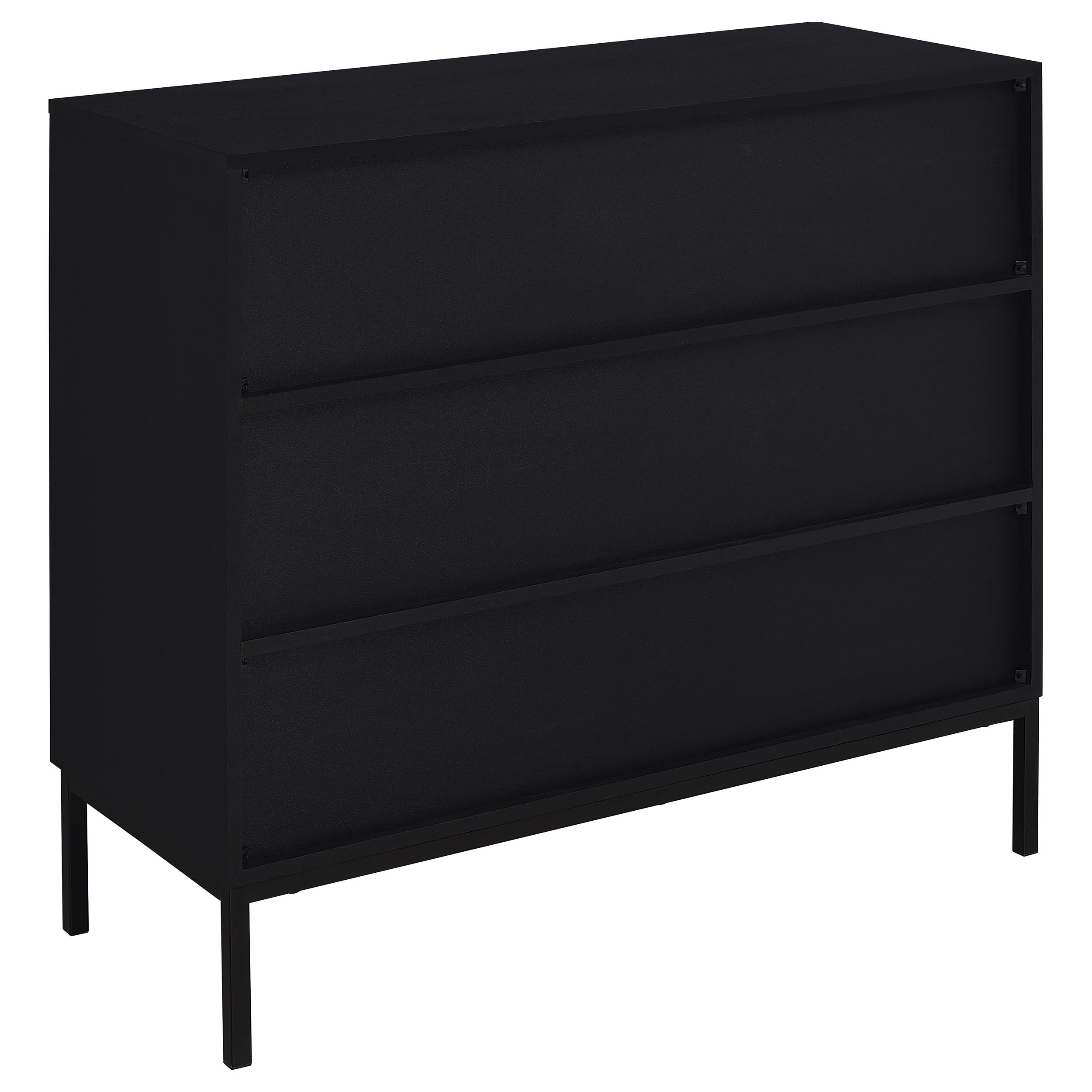 Jess 2-door Arched Fluted Glass Accent Cabinet Black-