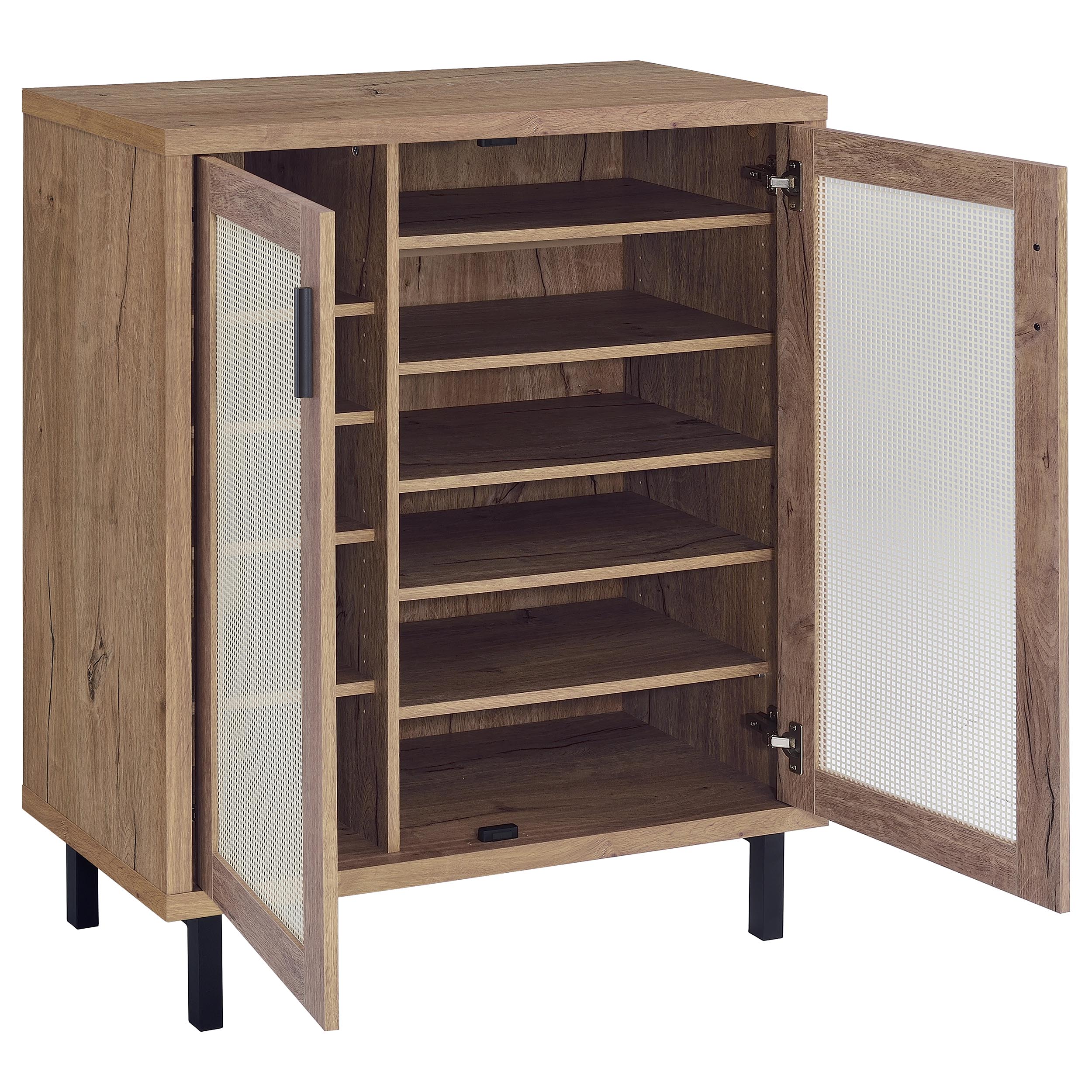 Teller 2-door Shoe Storage Cabinet Natural Oak-